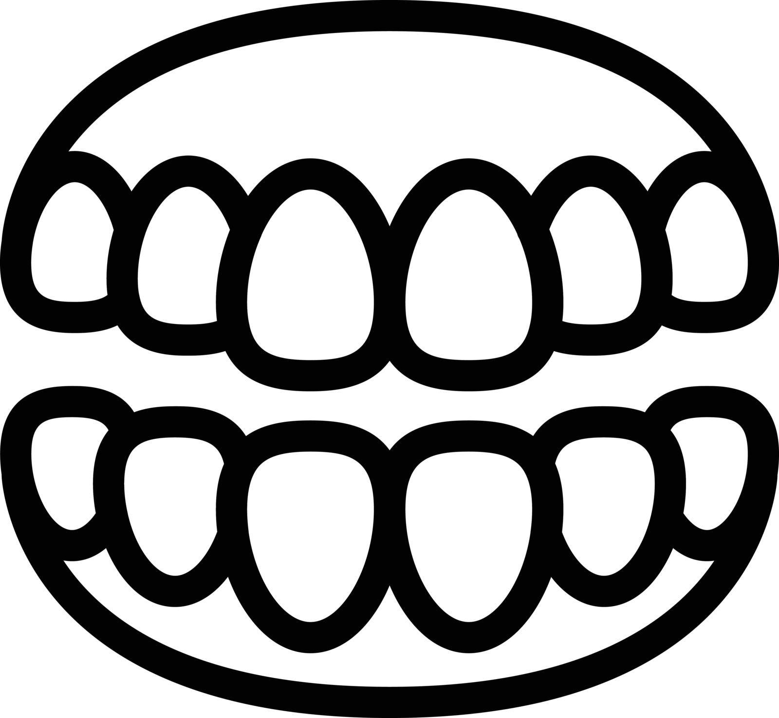 teeth vector thin line icon