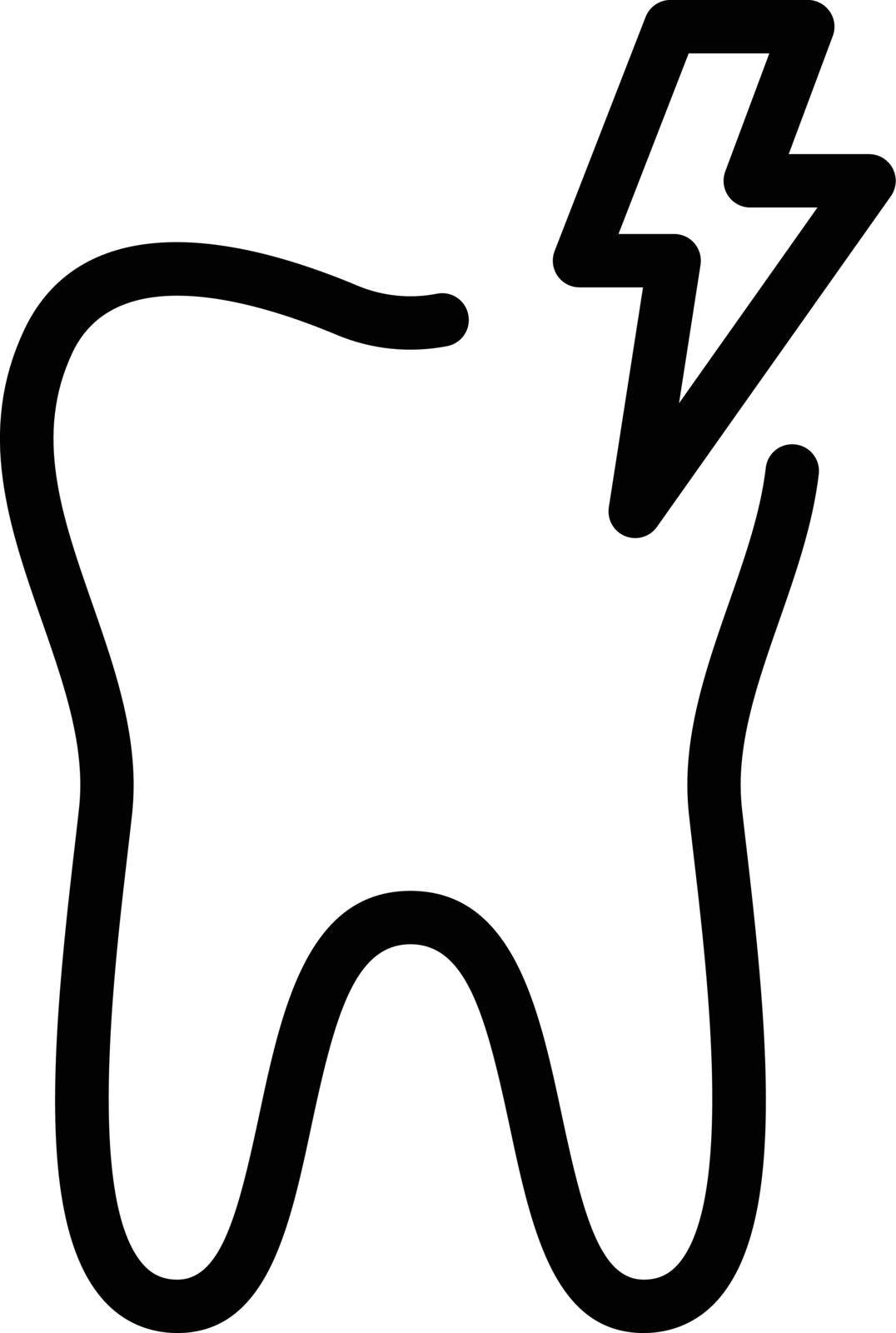 teeth pain vector thin line icon
