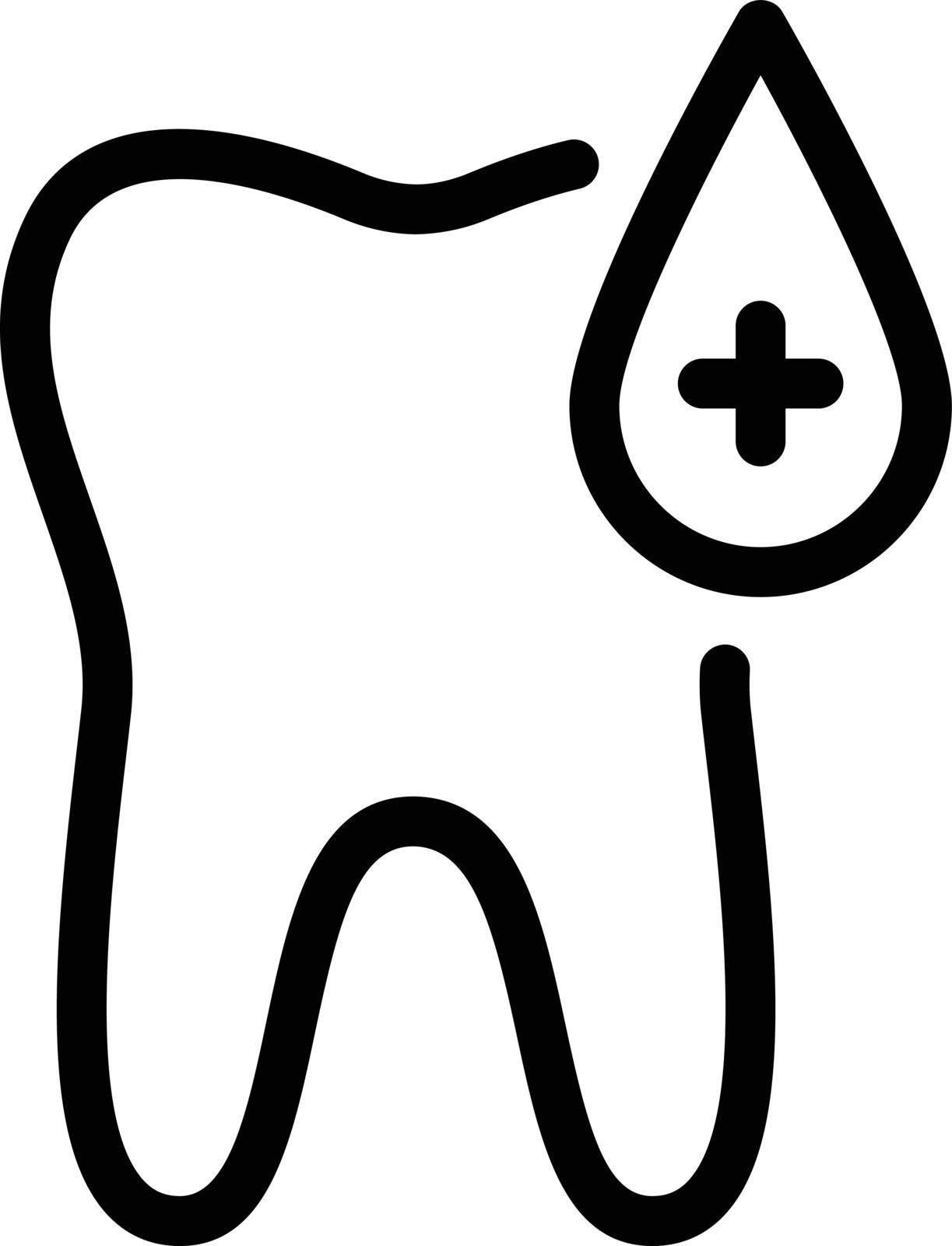 oral blood vector thin line icon