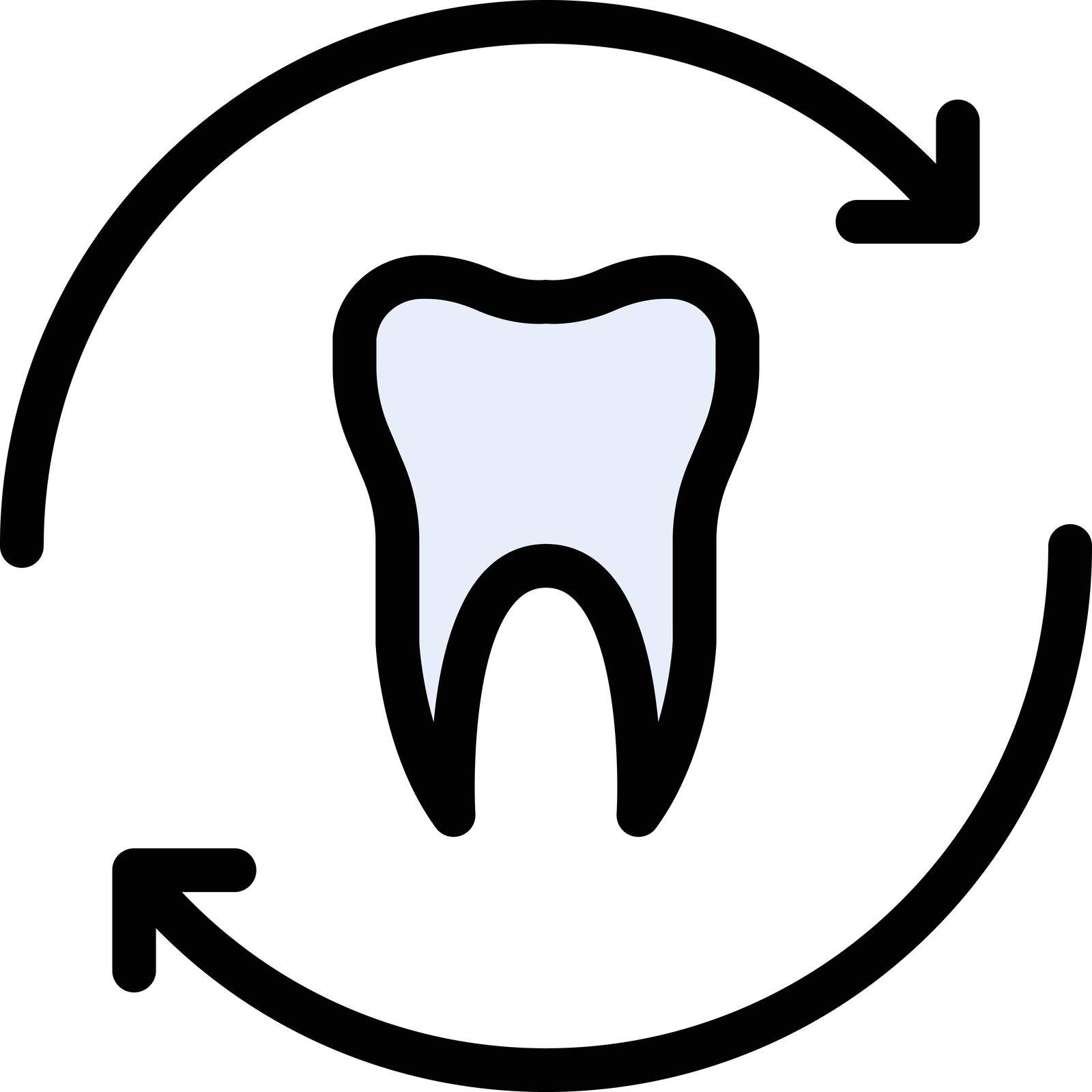 oral shield vector line colour icon