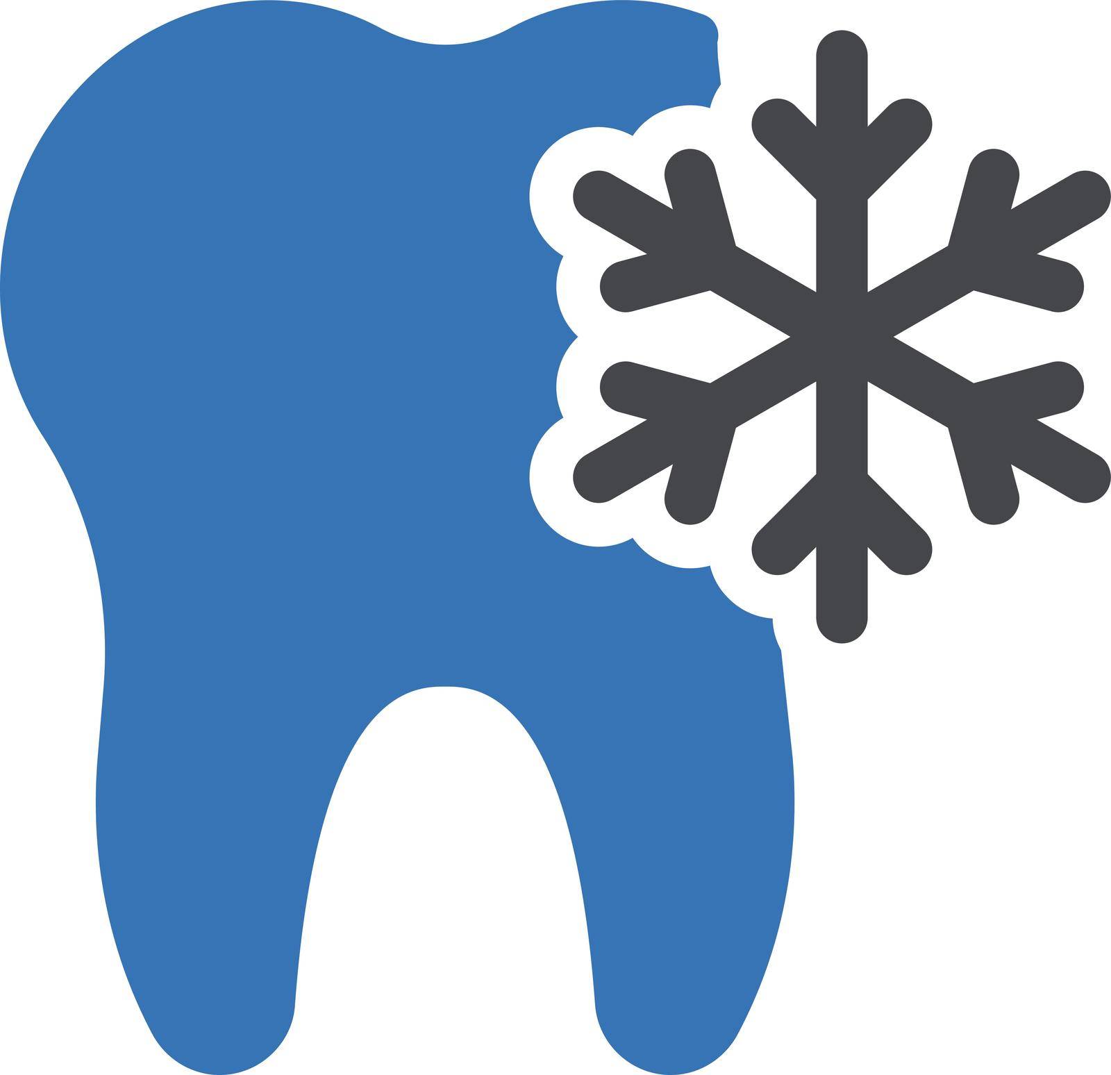 teeth cold vector glyph colour icon