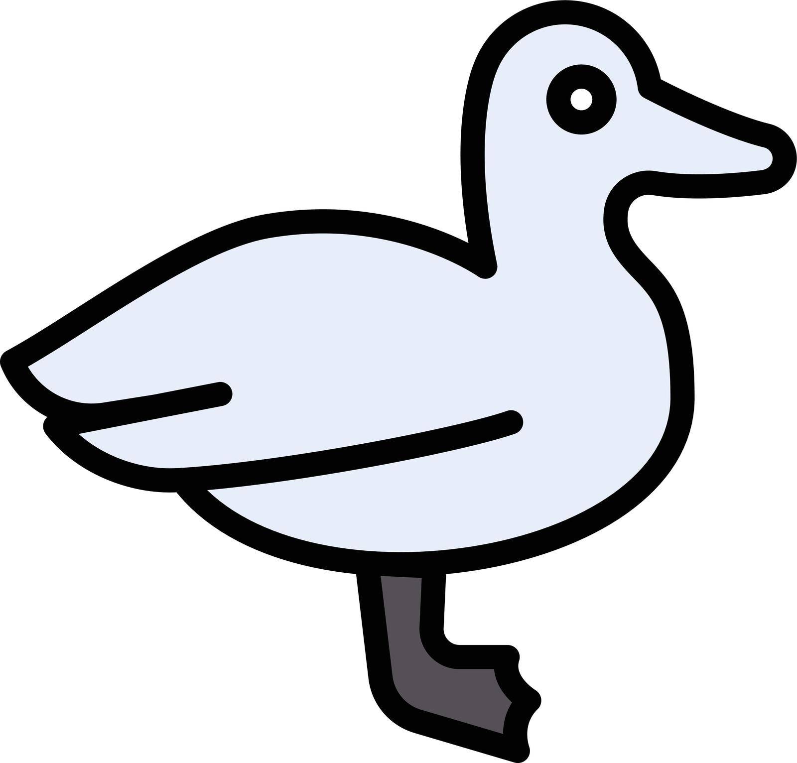 duck vector line colour icon