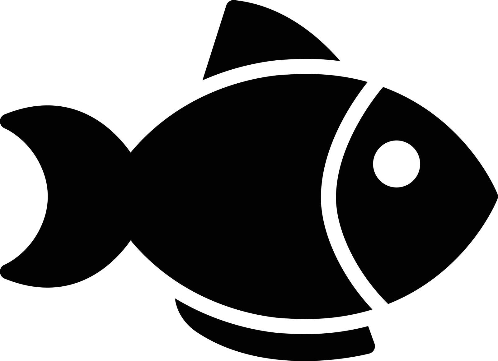 fish vector glyph flat icon