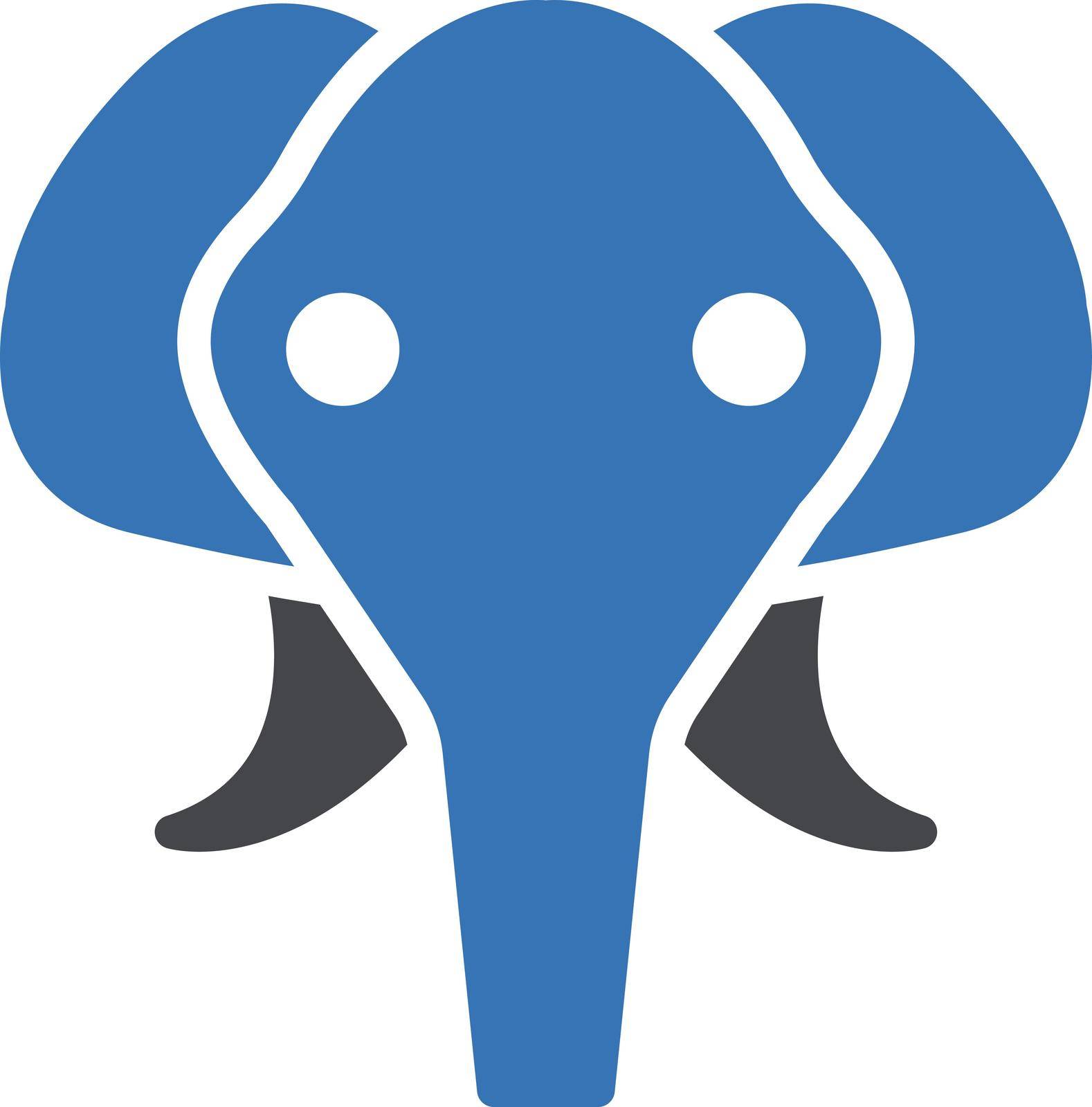 elephant vector glyph colour icon