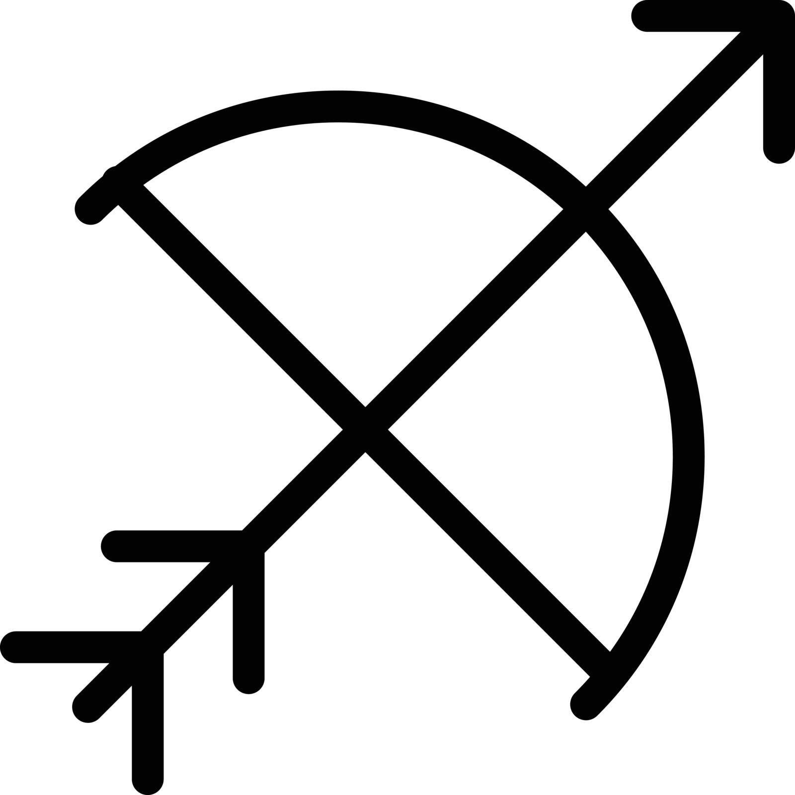 archery vector thin line icon