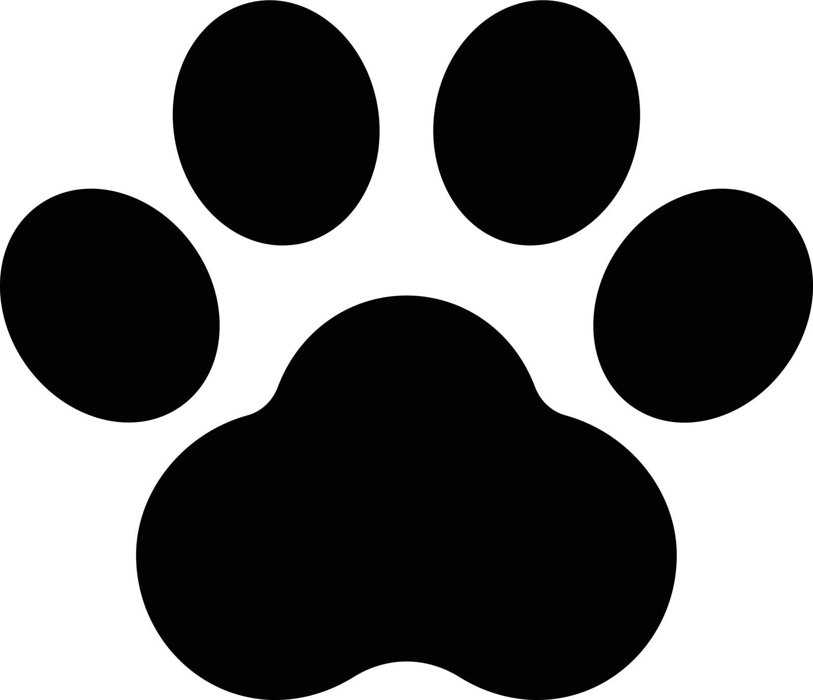 cat footprint vector glyph flat icon