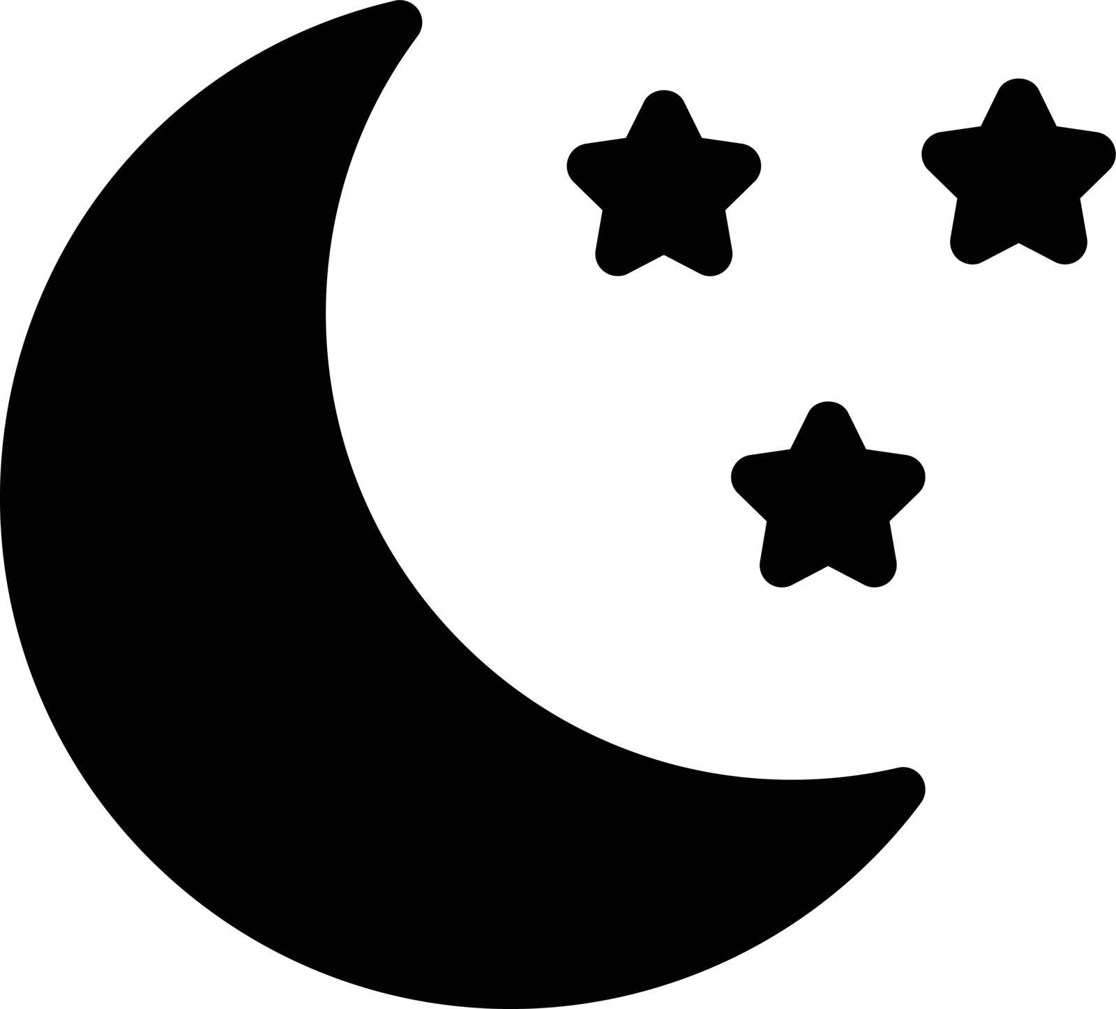 moon stars vector glyph flat icon