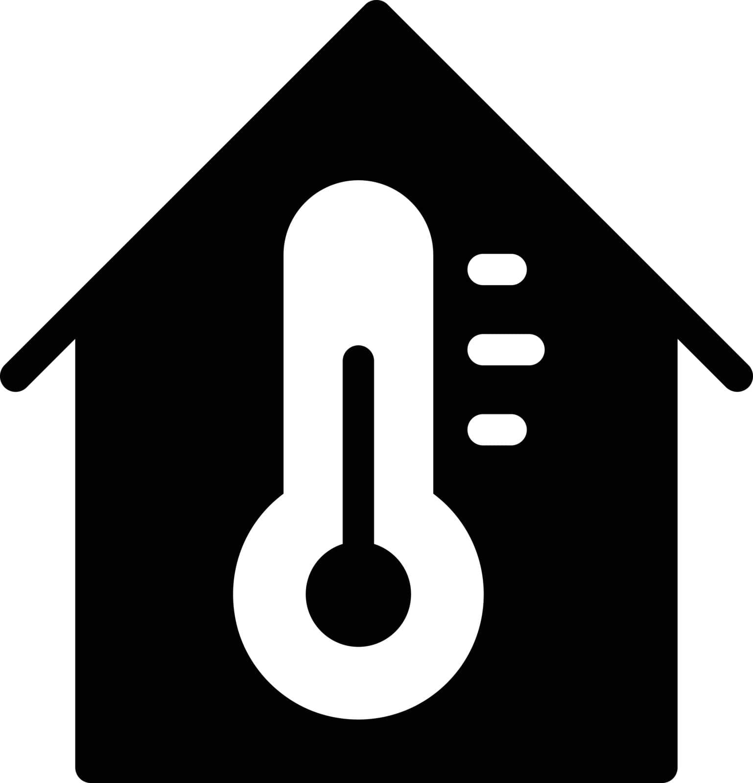 house temperature vector glyph flat icon