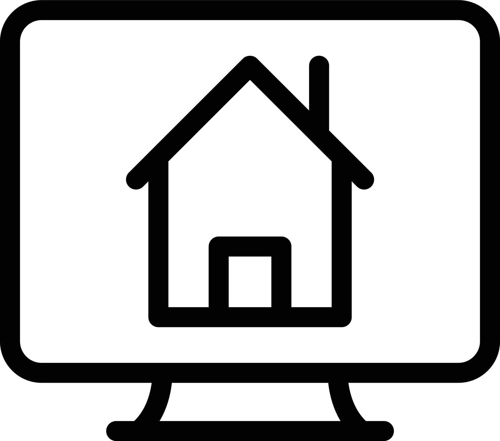 online real estate vector thin line icon