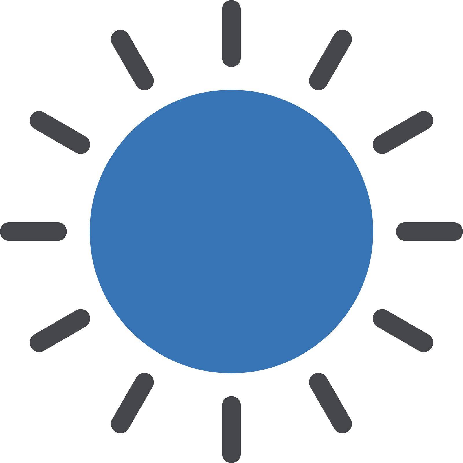 sun vector glyph colour icon