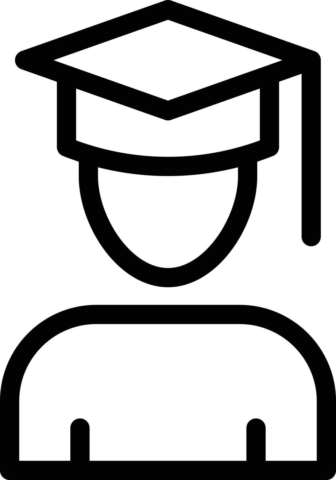 graduation vector thin line icon