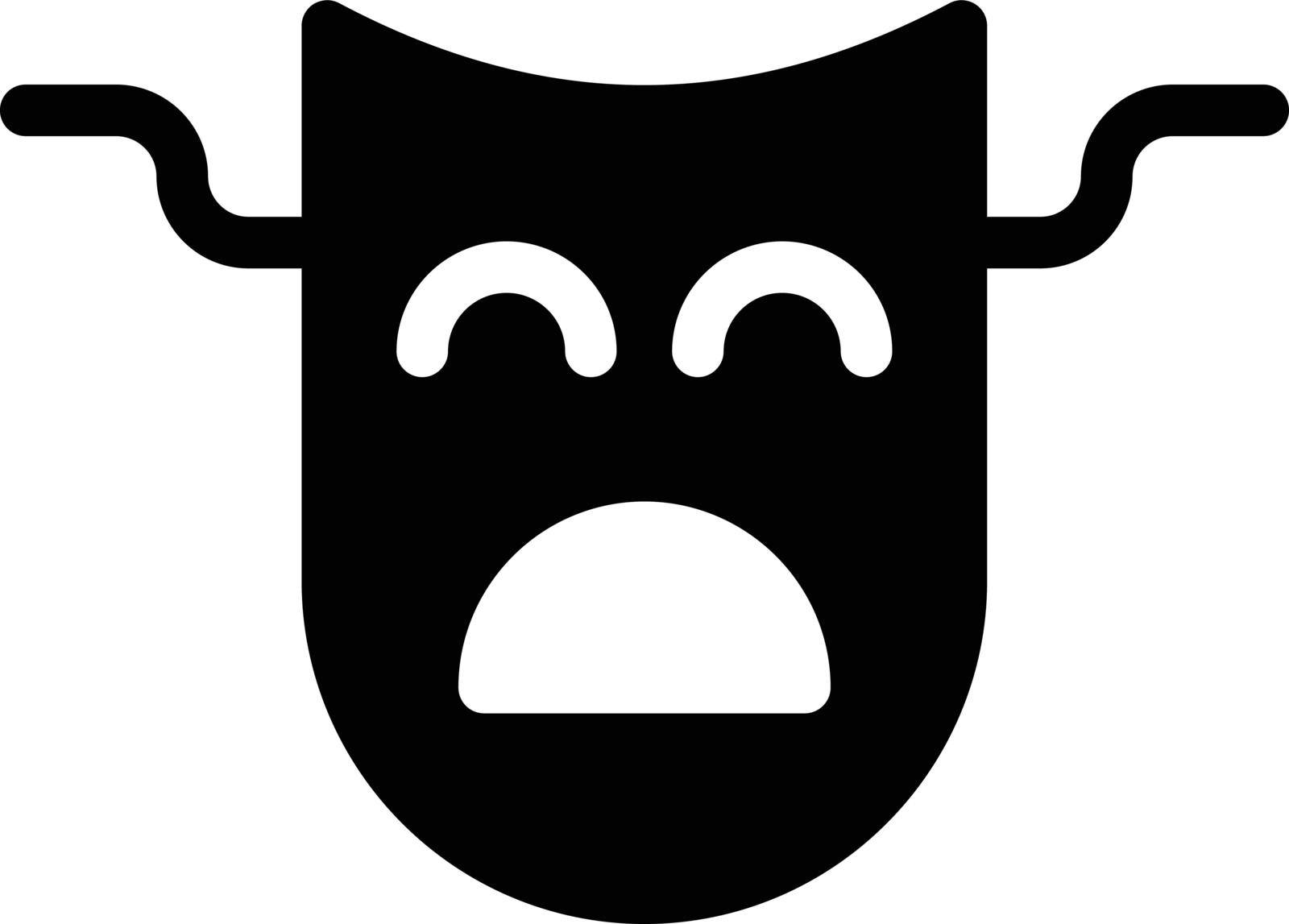 mask vector glyph flat icon