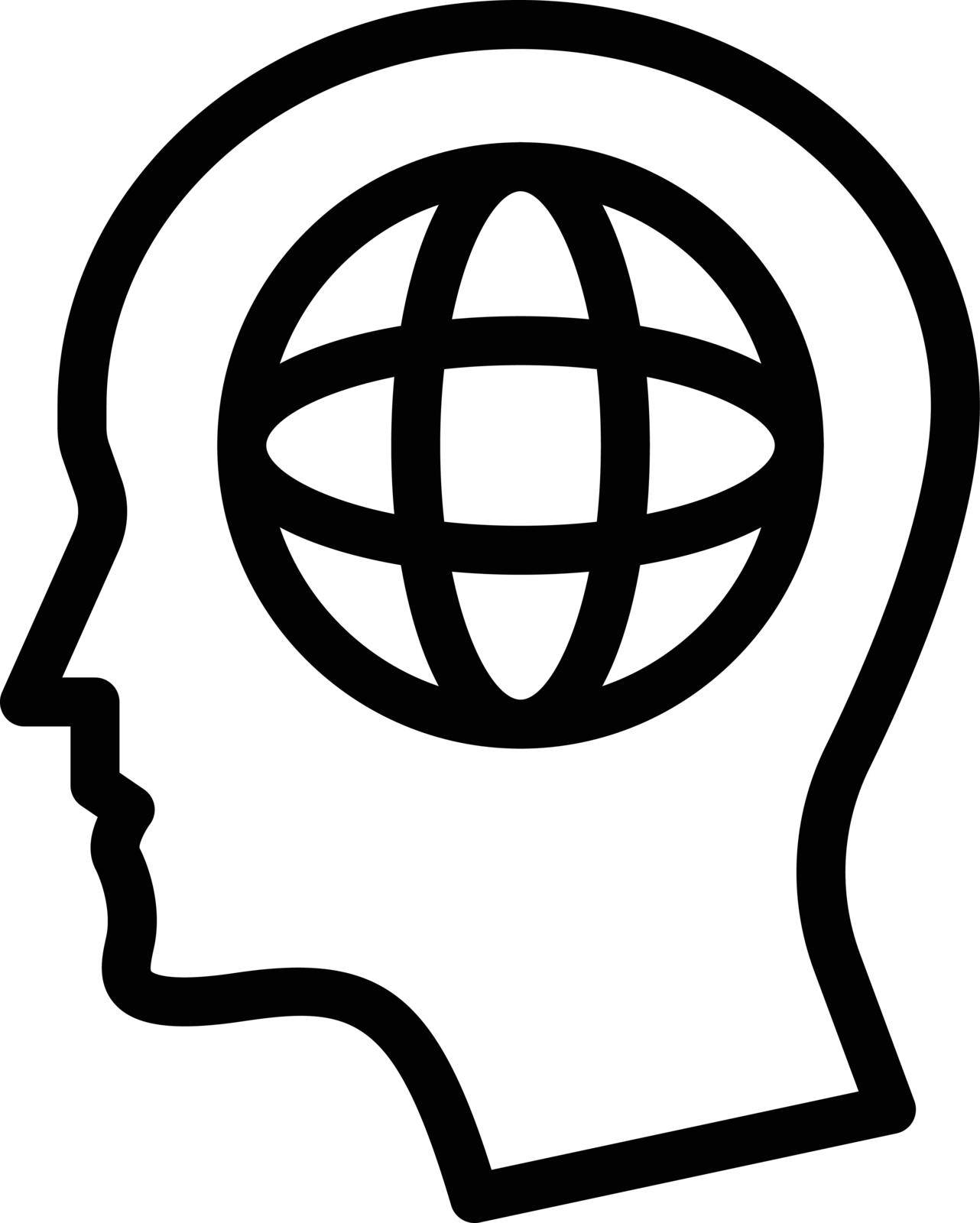 mind global vector thin line icon