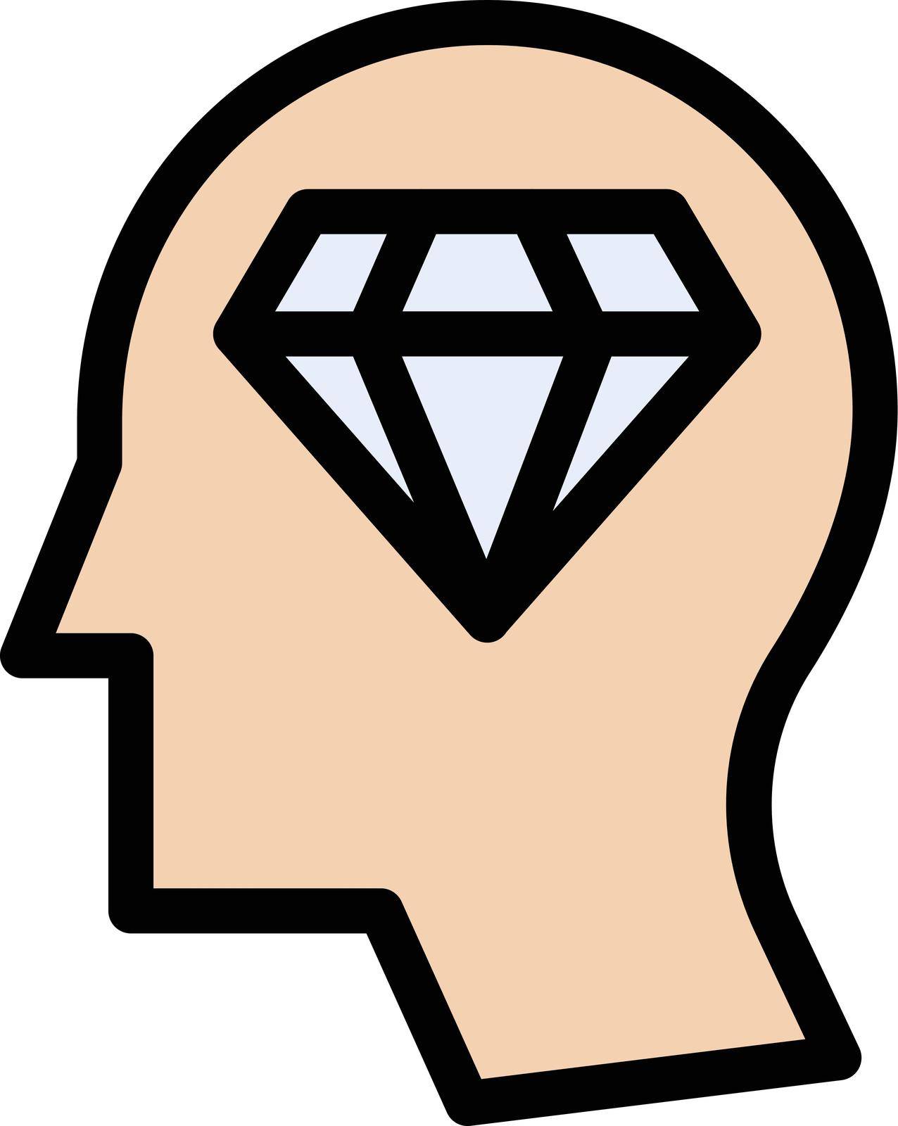 mind diamond vector line colour icon