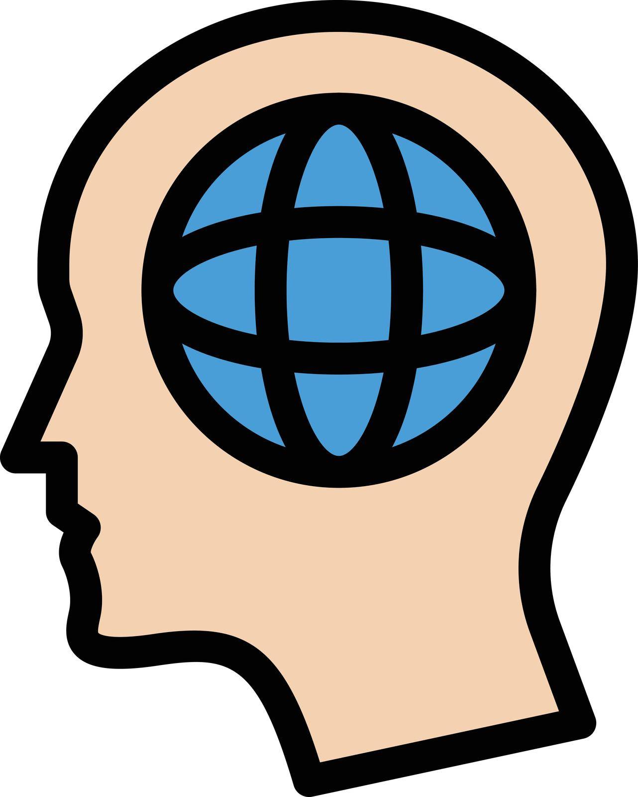 mind global vector line colour icon
