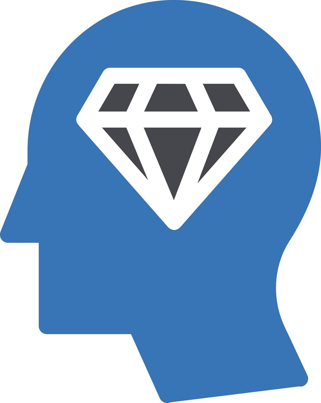 mind diamond vector glyph colour icon