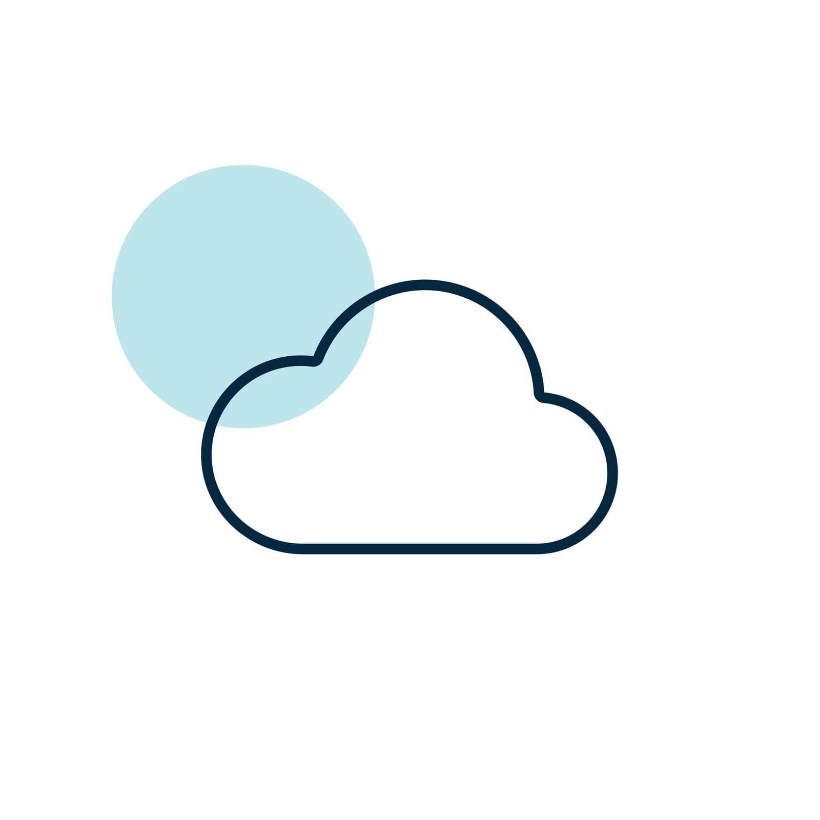 Cloud vector icon. Meteorology sign. Graph symbol for travel, tourism and weather web site and apps design, logo, app, UI