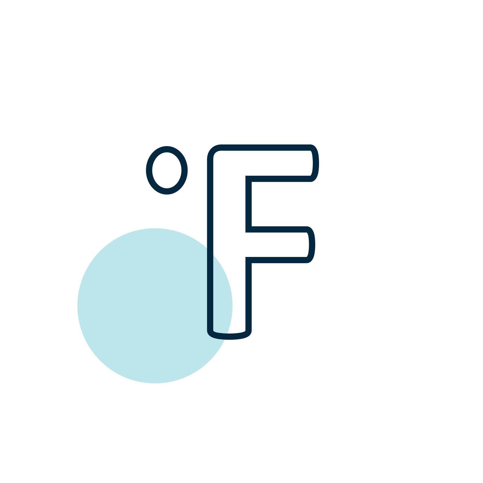 Fahrenheit degrees vector icon. Meteorology sign. Graph symbol for travel, tourism and weather web site and apps design, logo, app, UI