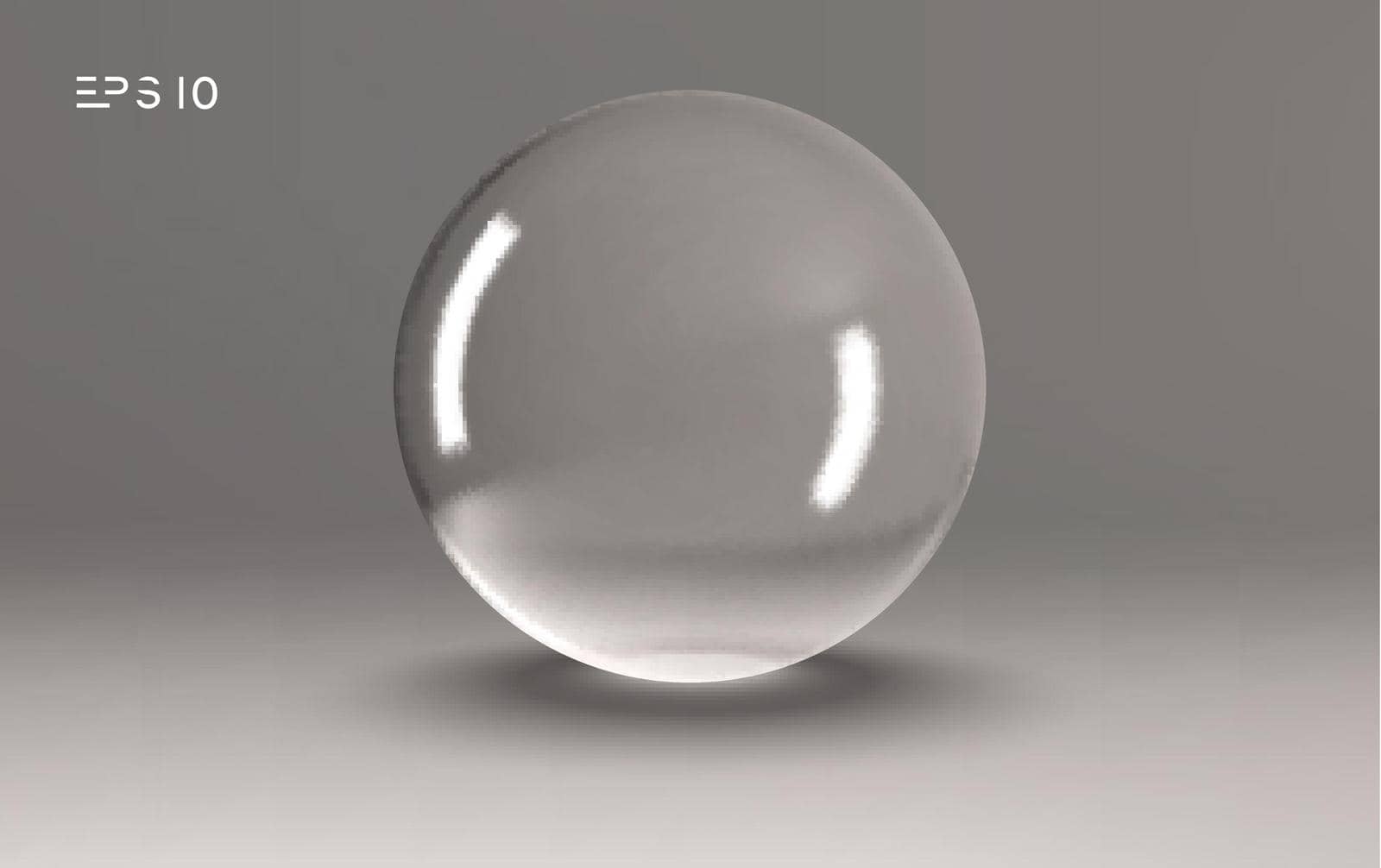 Crystal ball light vector on transparent background. Clear sphere transparent ball.