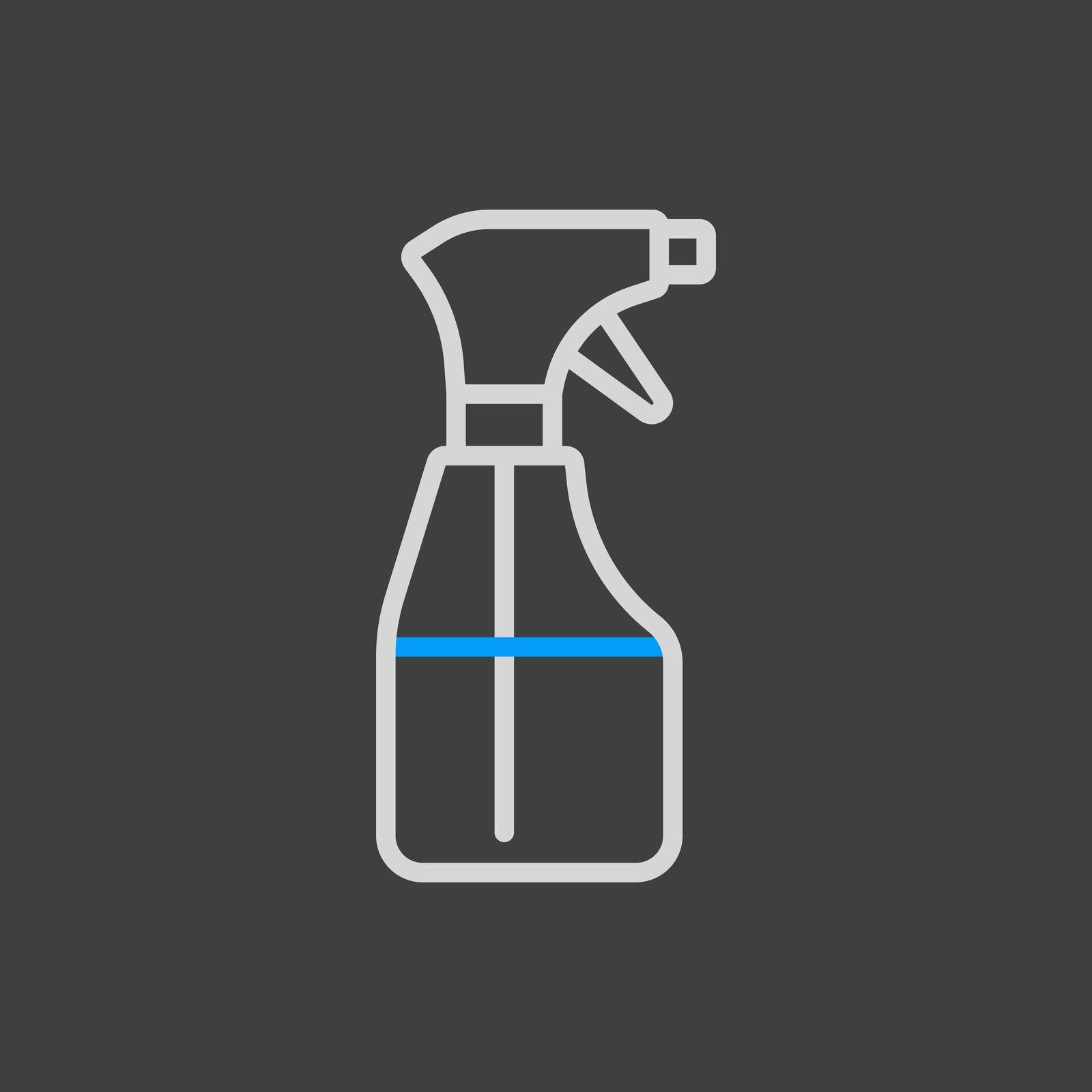 Cleaning spray bottle vector icon. Coronavirus sign by nosik