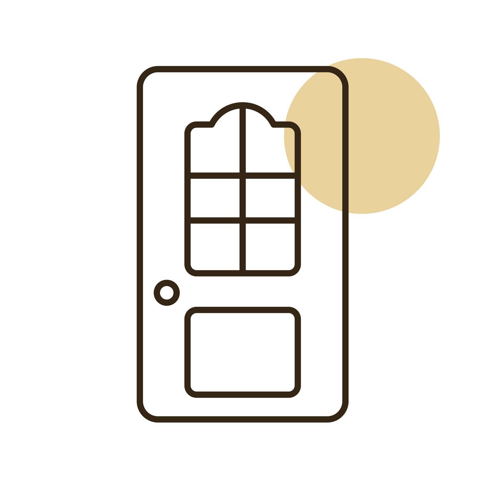 Interroom door vector flat icon. Construction, repair by nosik