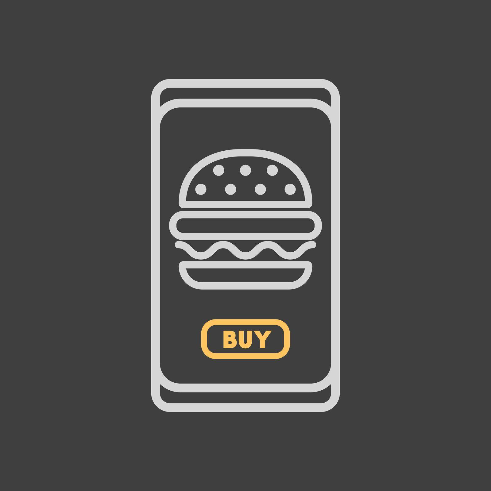 Fast food delivery service vector icon. Burger sign. Mobile app order food online website.