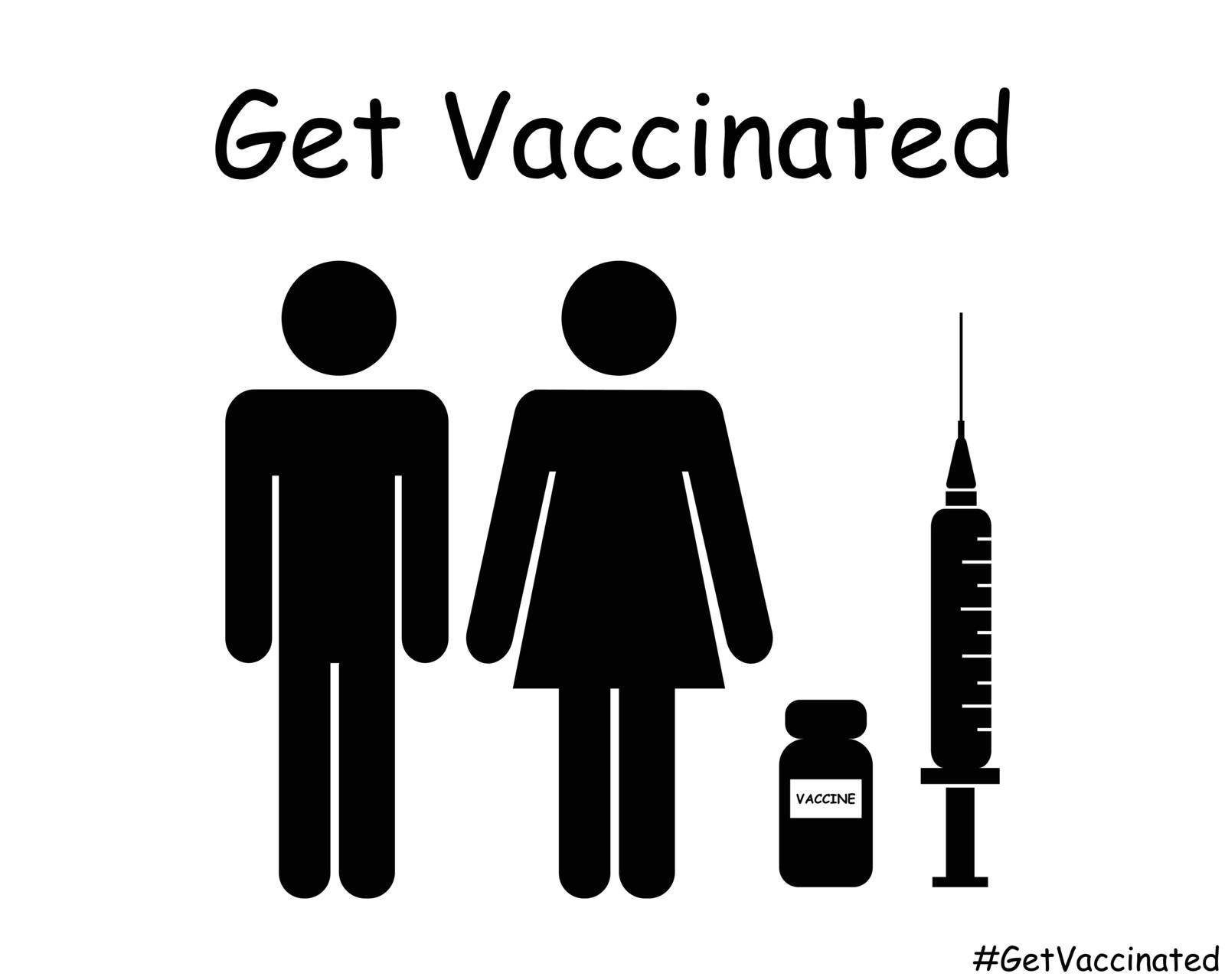 Get Vaccinated Stick Man Woman by xileodesigns