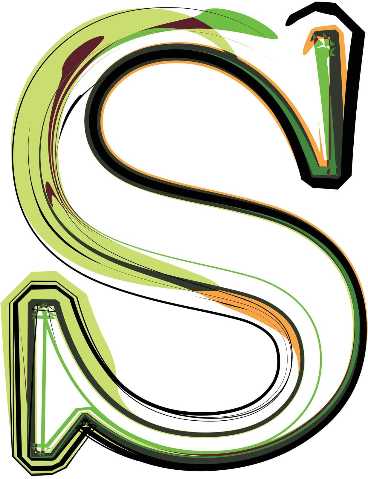 Organic type. Letter S by aroas