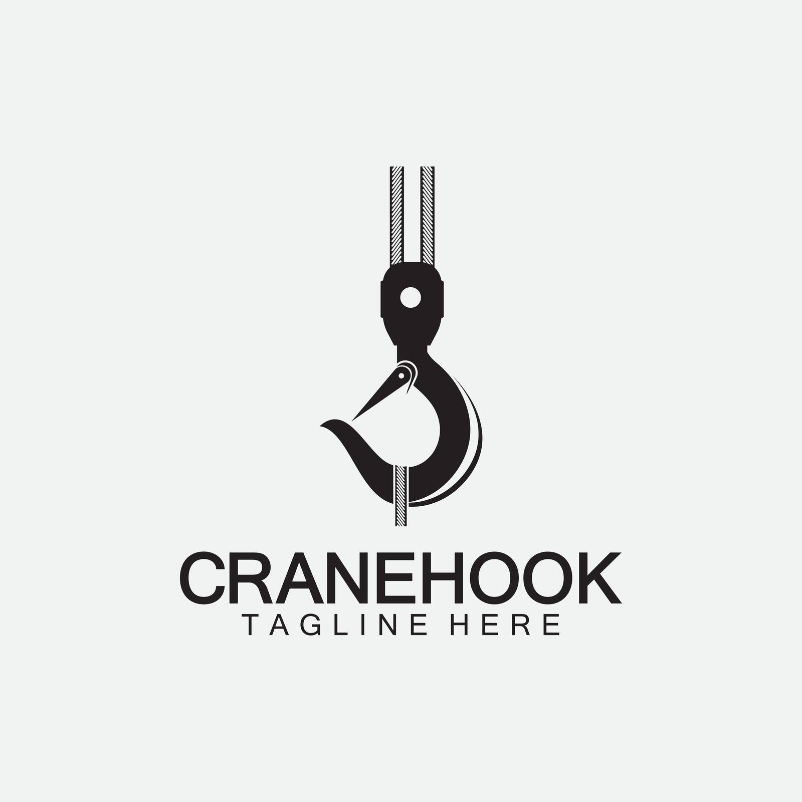 Crane hook logo icon vector illustration design  template