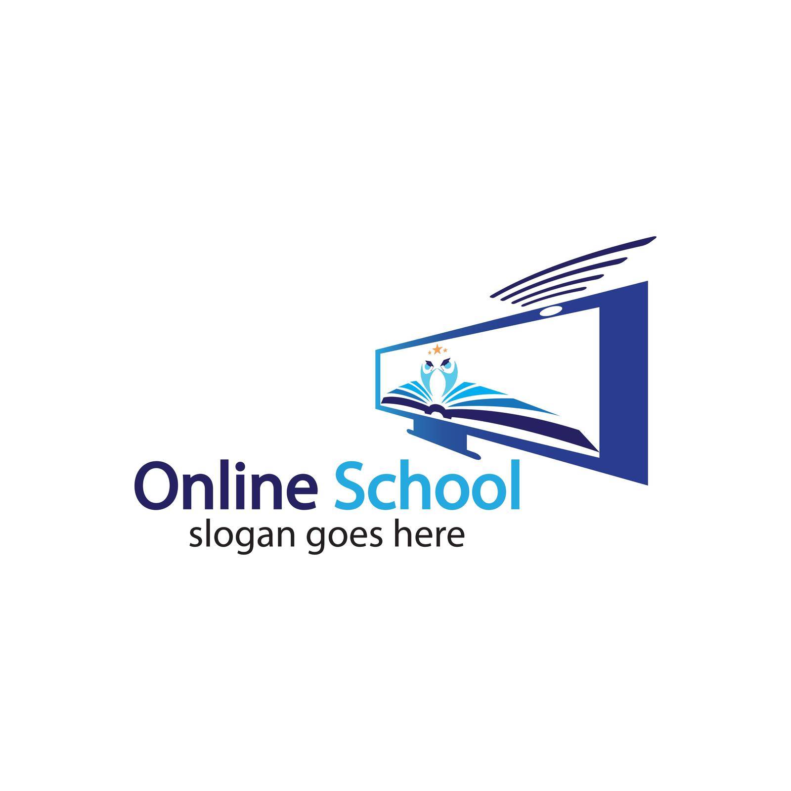 Online Education logo design template. Online course logo design. Online Learning logo by Mrsongrphc