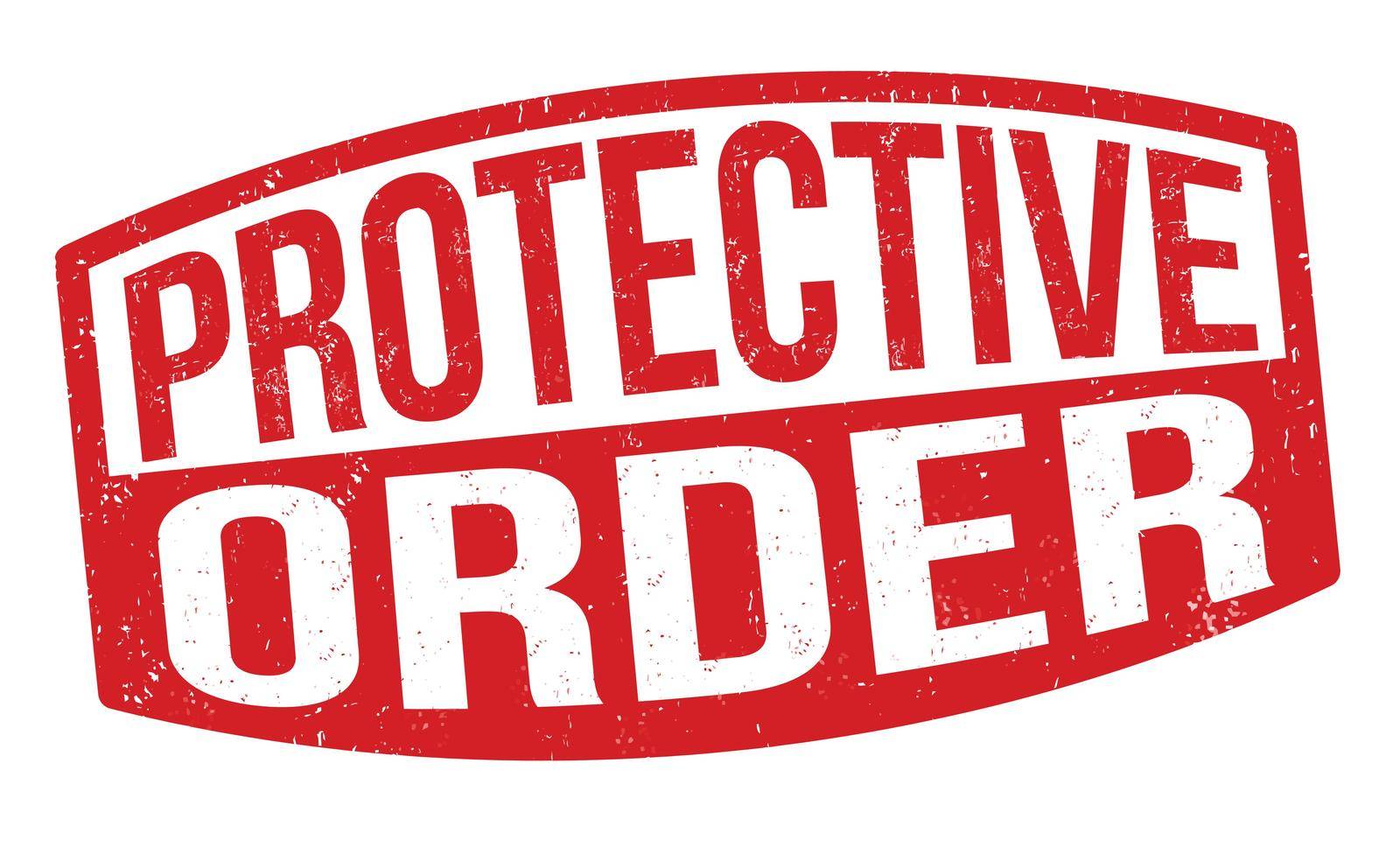Protective order grunge rubber stamp on white background, vector illustration