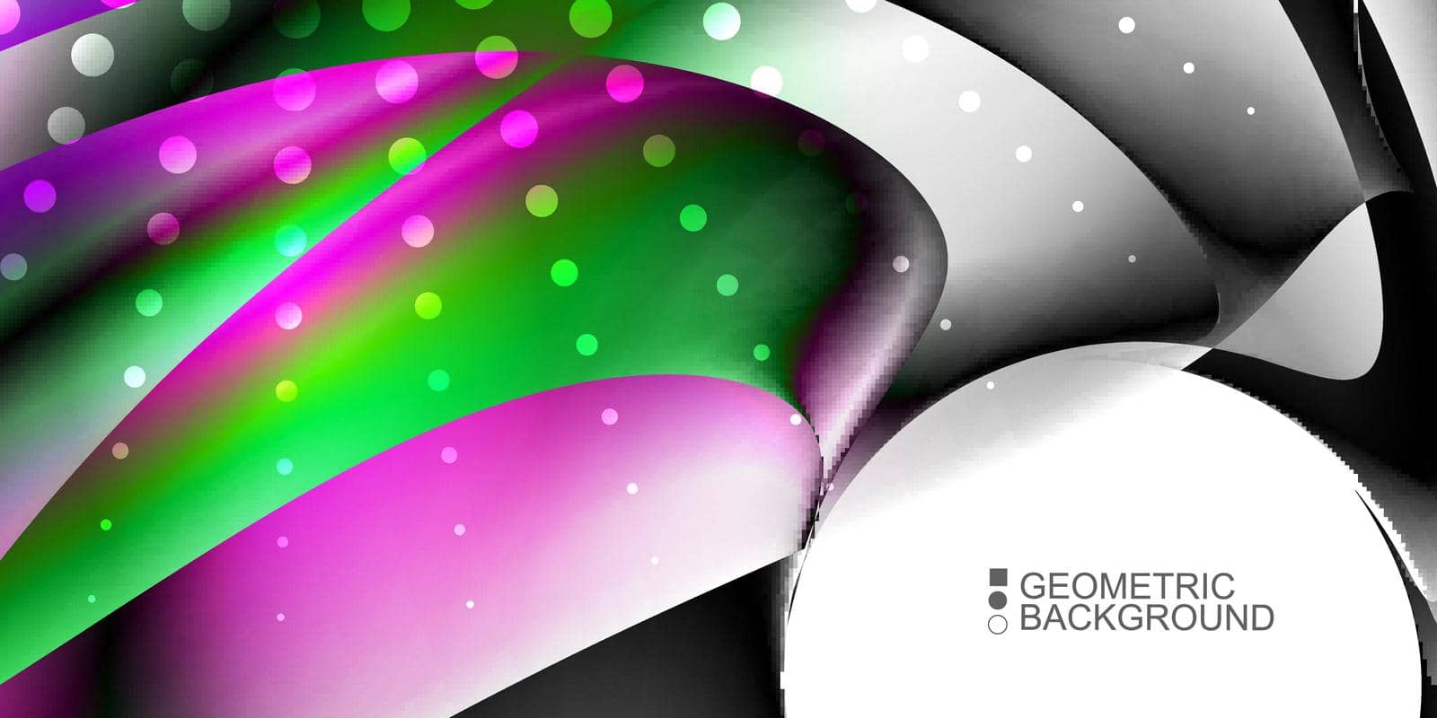 Geometric abstract background template with fluid waves in blurred colors