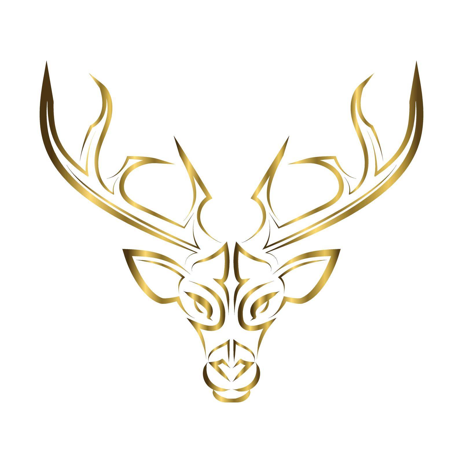 gold line art of deer head. Good use for symbol, mascot, icon, avatar, tattoo, T Shirt design, logo or any design you want. by Dear_s_Gallery