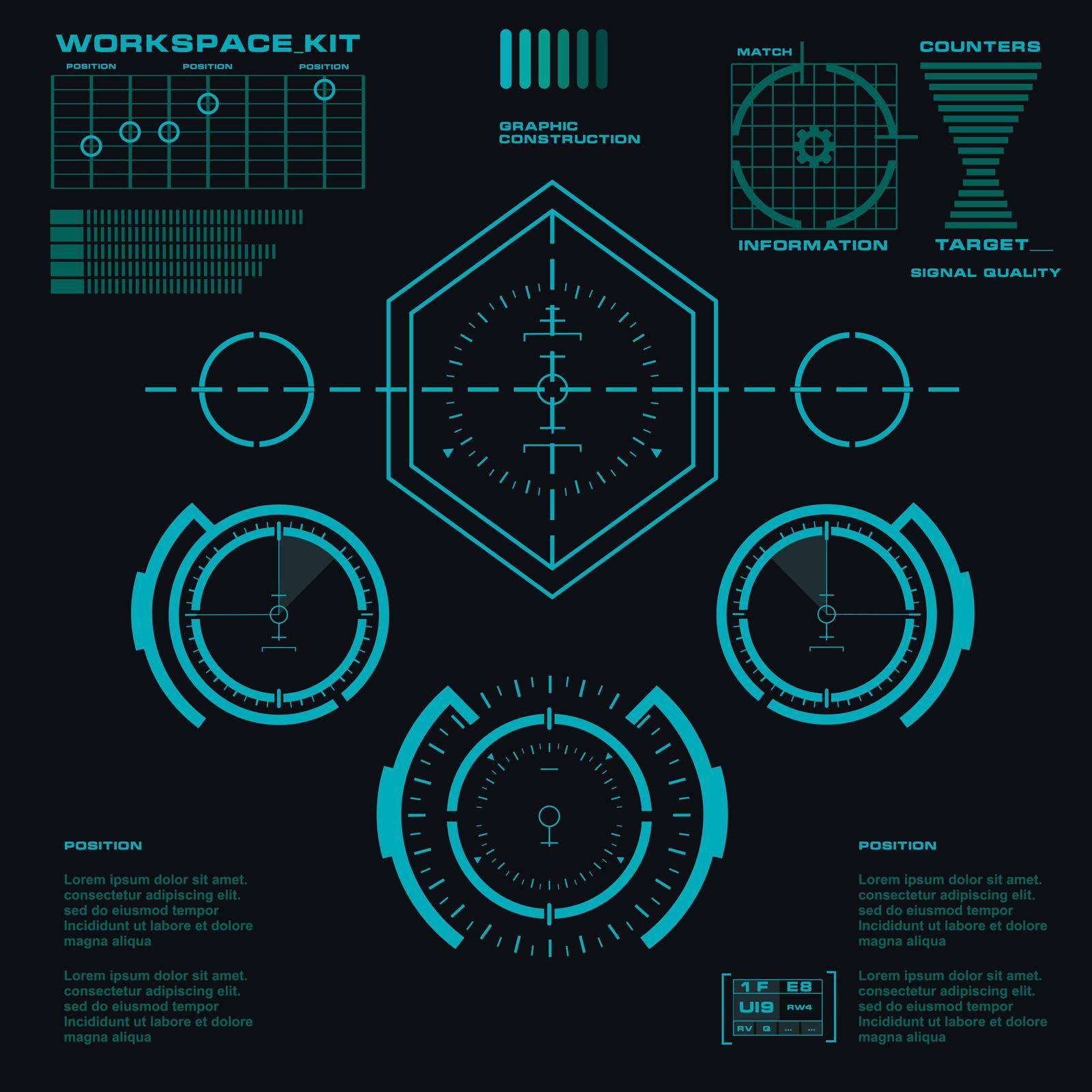 UI infographic interface, web elements, Futuristic space, thin user interface, Web UI interface