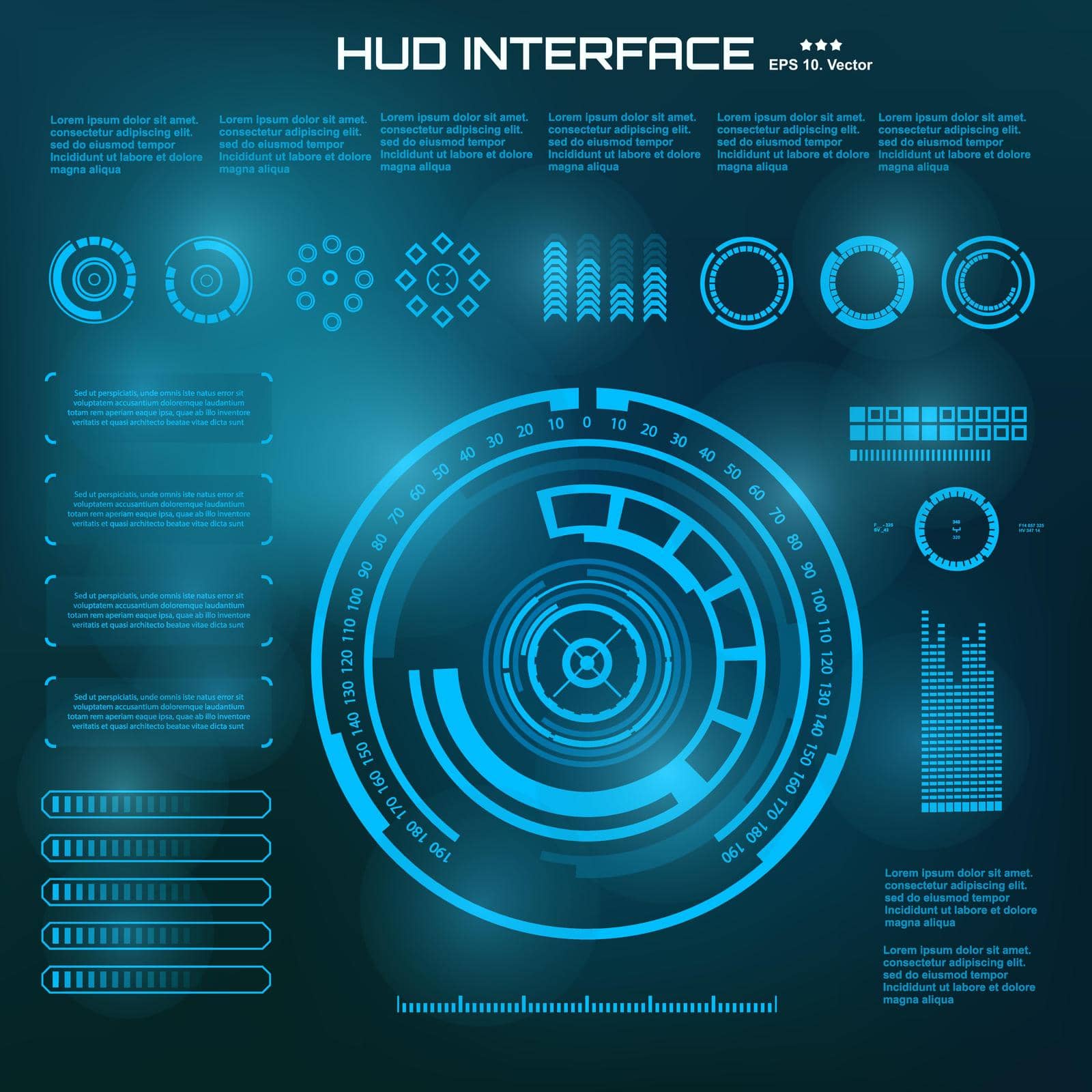 Futuristic blue virtual graphic touch user interface