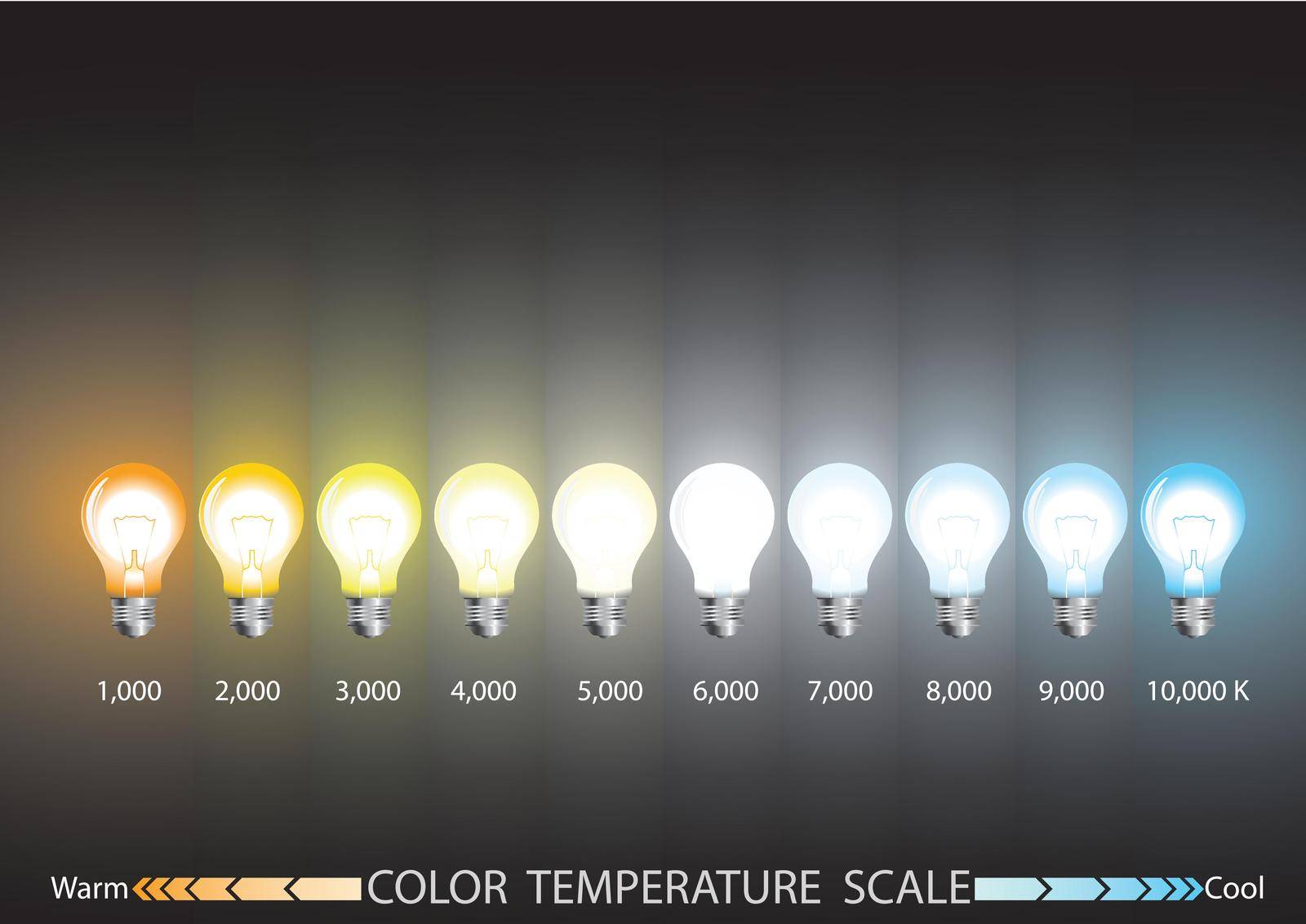 Vector EPS 10,info graphics,  Light color temperature scale