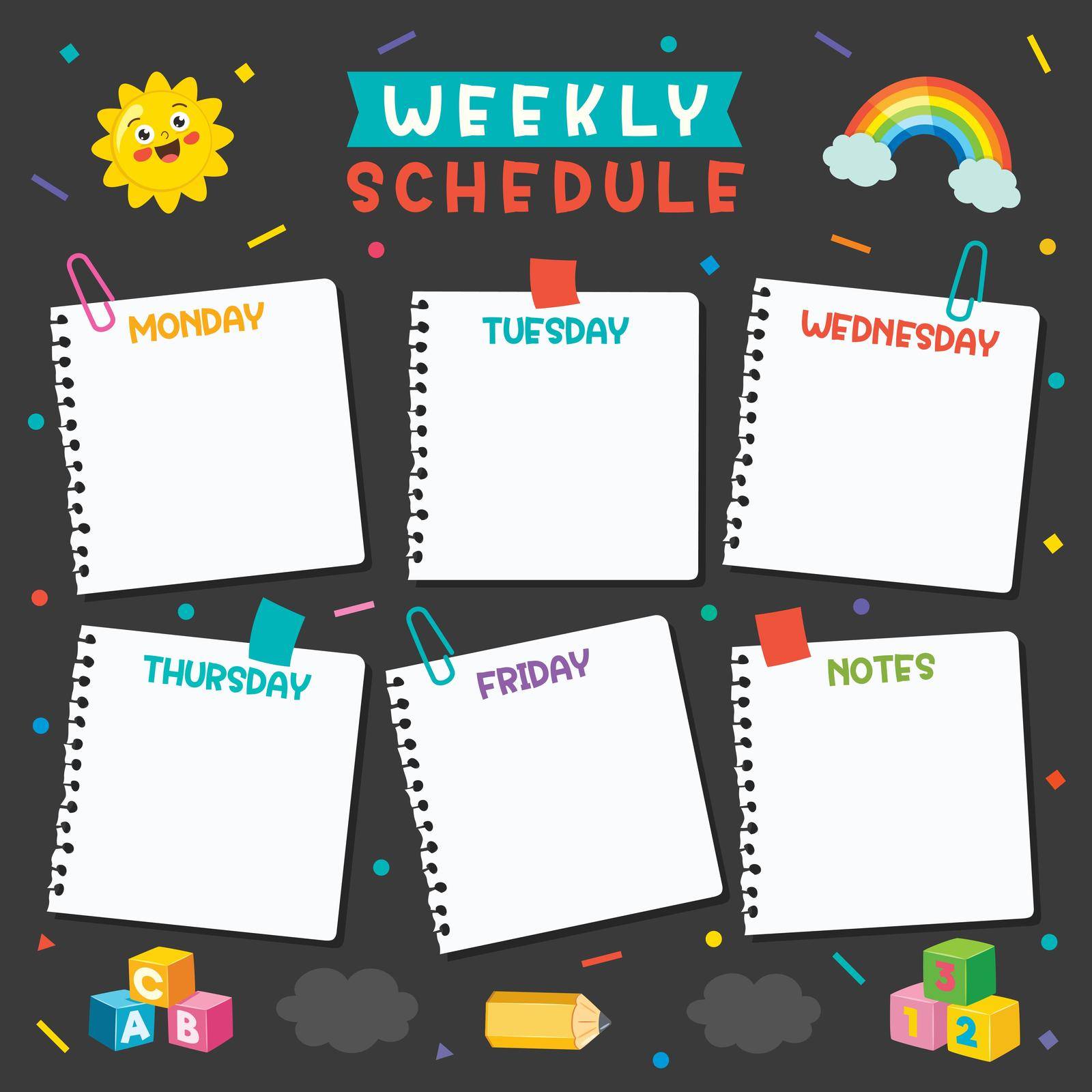 Daily And Weekly Planner For Children