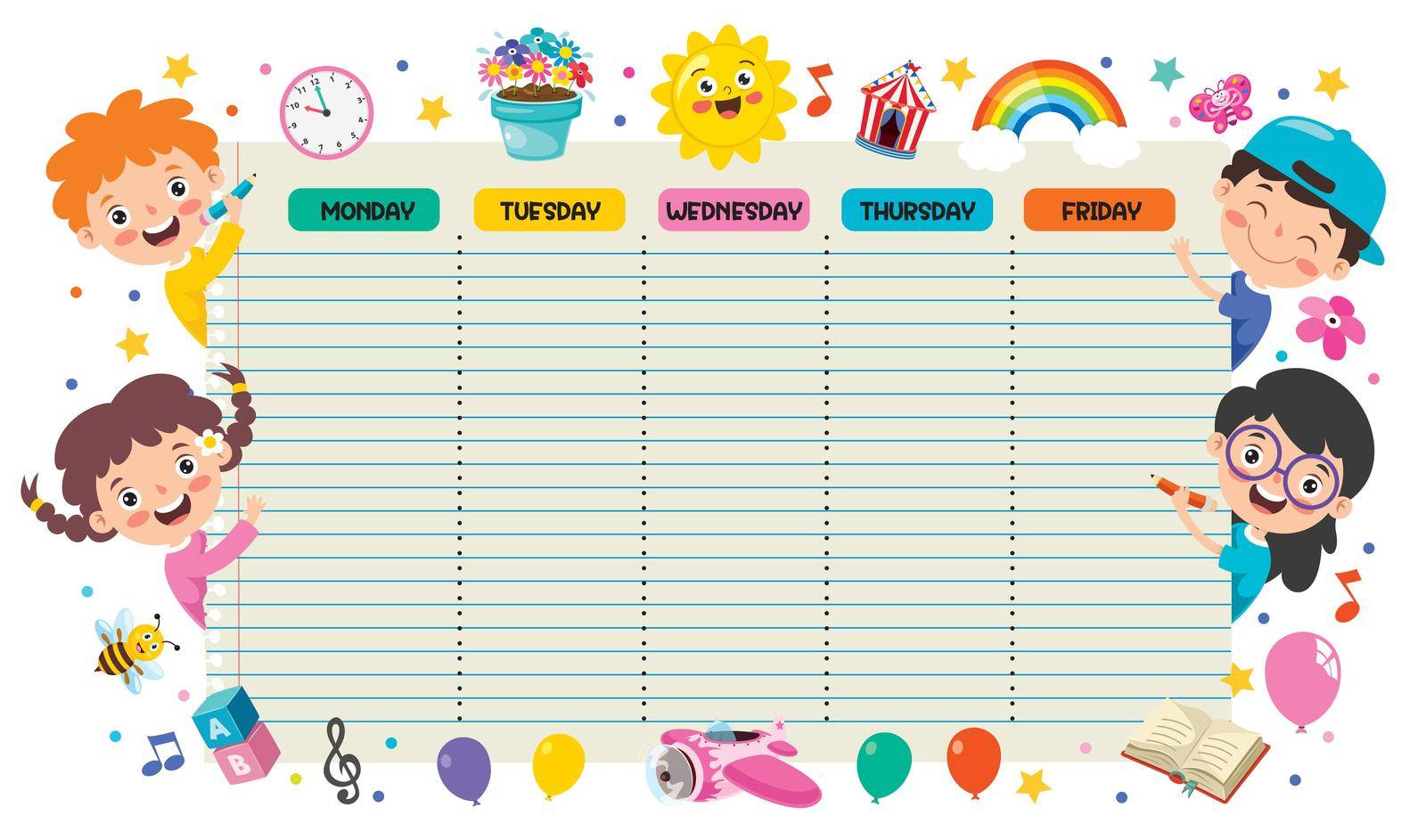 Daily And Weekly Planner For Children by yusufdemirci
