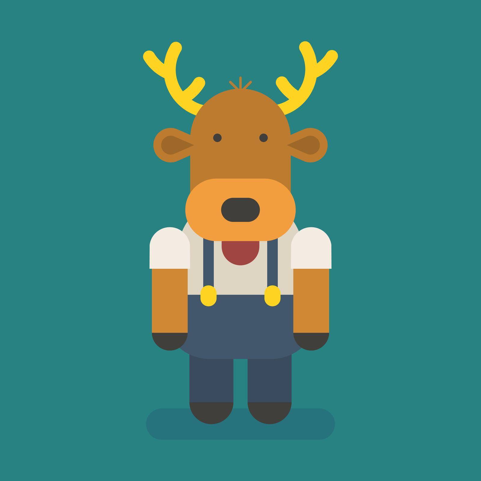 Funny character deer. Vector character by yuriytsirkunov