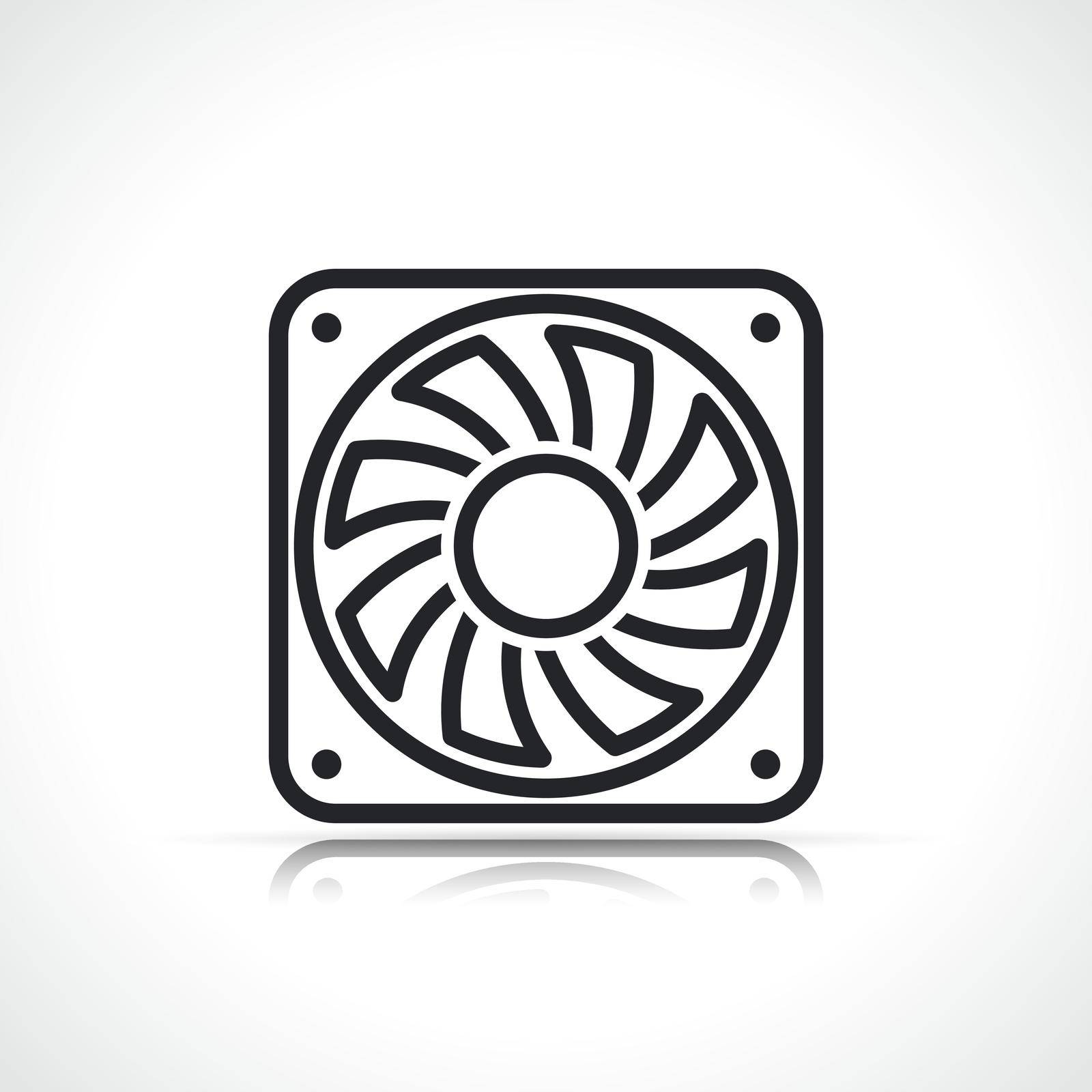Vector illustration of cpu fan line icon