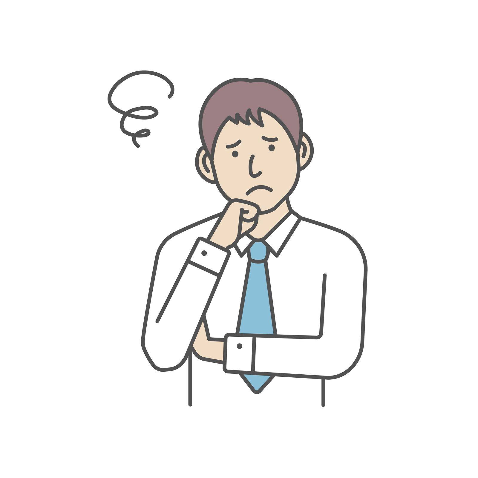 Vector Illustration of young businessman in trouble or confused.
