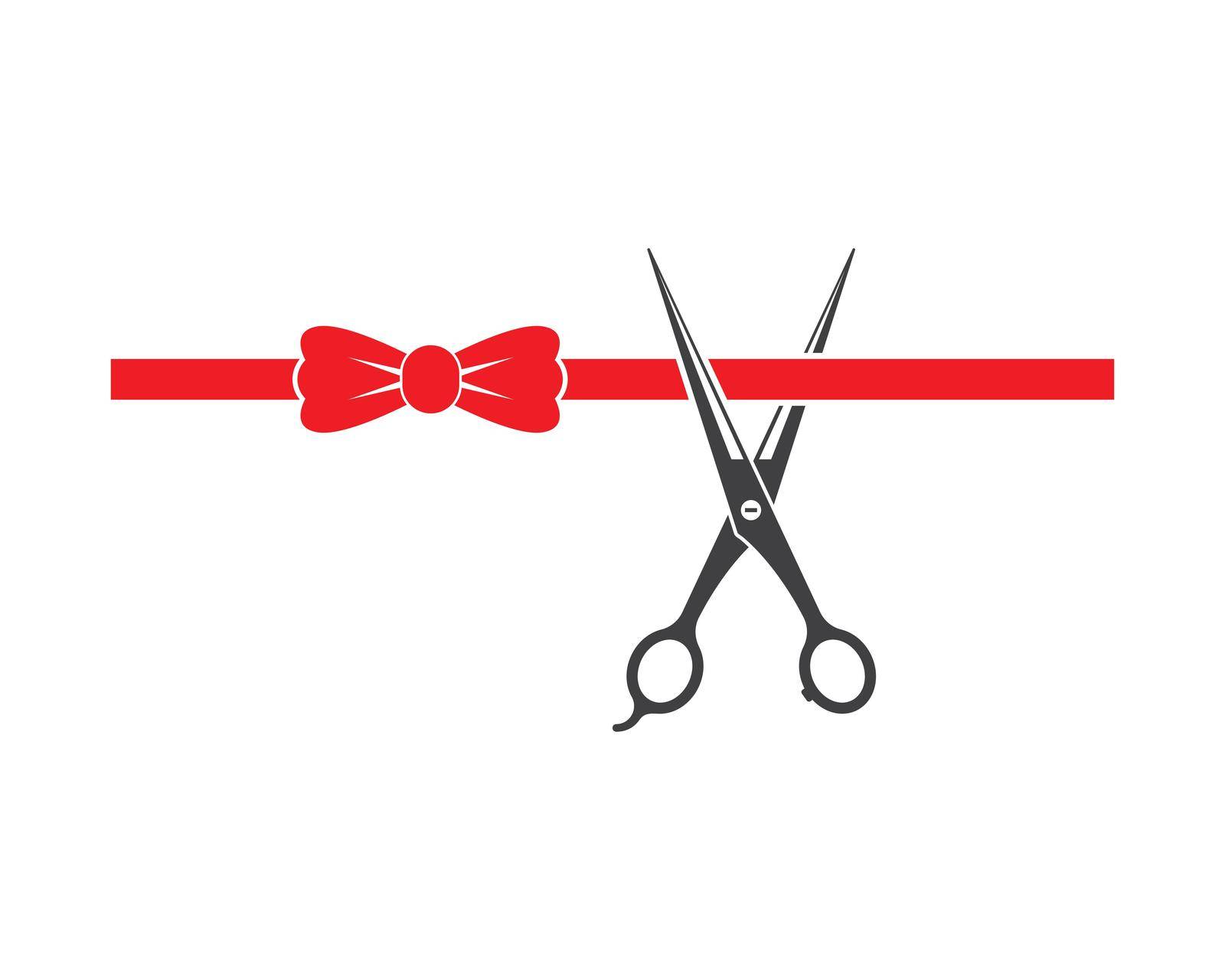 cutting ribbon with scissor vector illustration design 