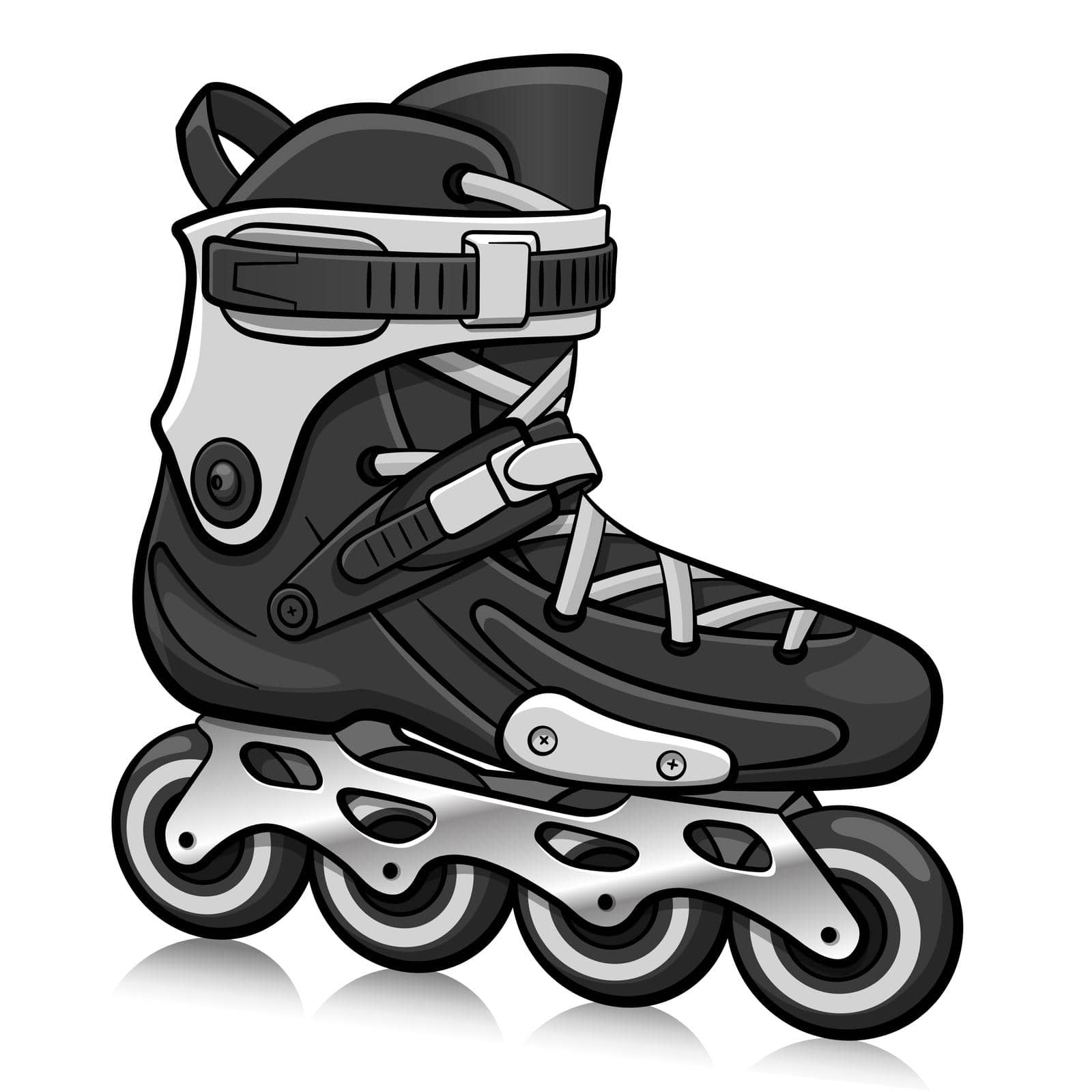 Vector illustration of roller skate cartoon isolated