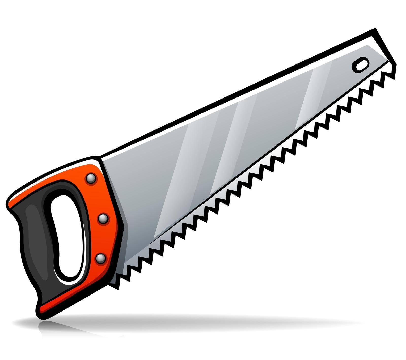 Vector illustration of hand saw cartoon isolated