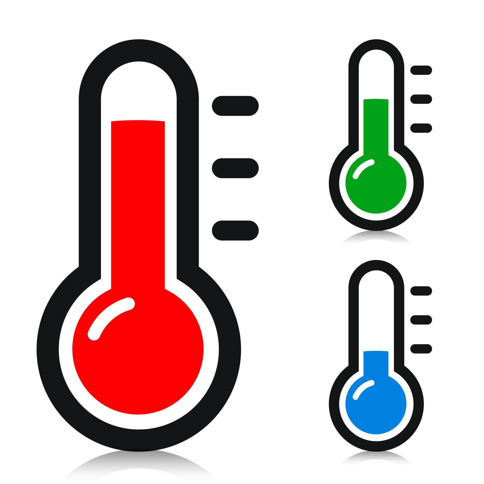 Vector illustration of temperature thermometer measurement icons