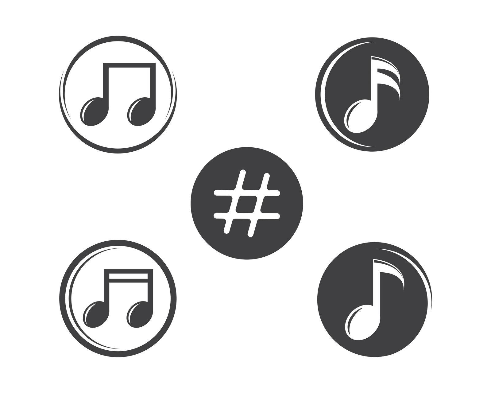 music note vector illustration icon by idan