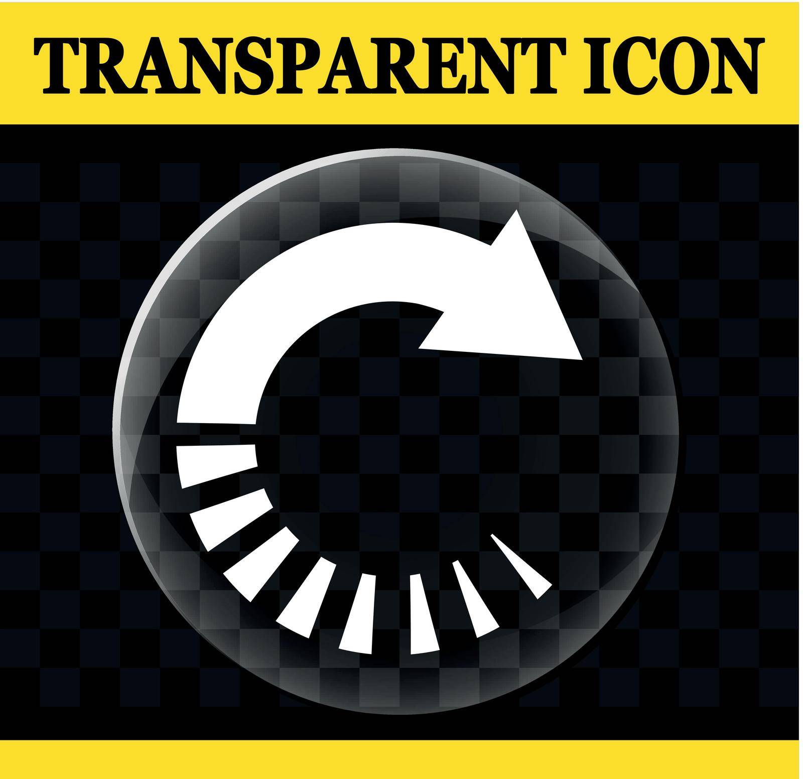 Illustration of transparent return vector circle icon