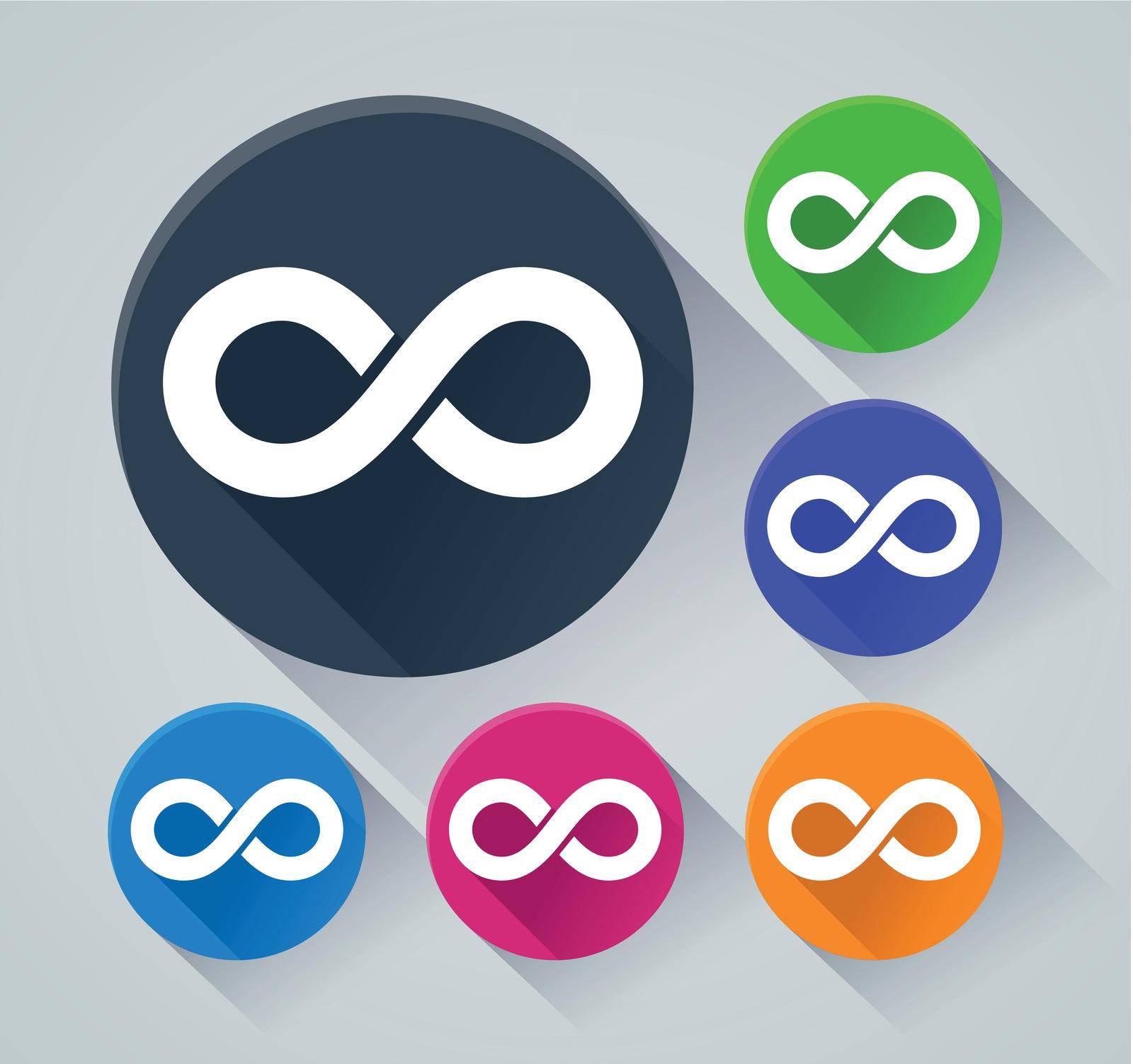 Illustration of infinity circle icons with shadow