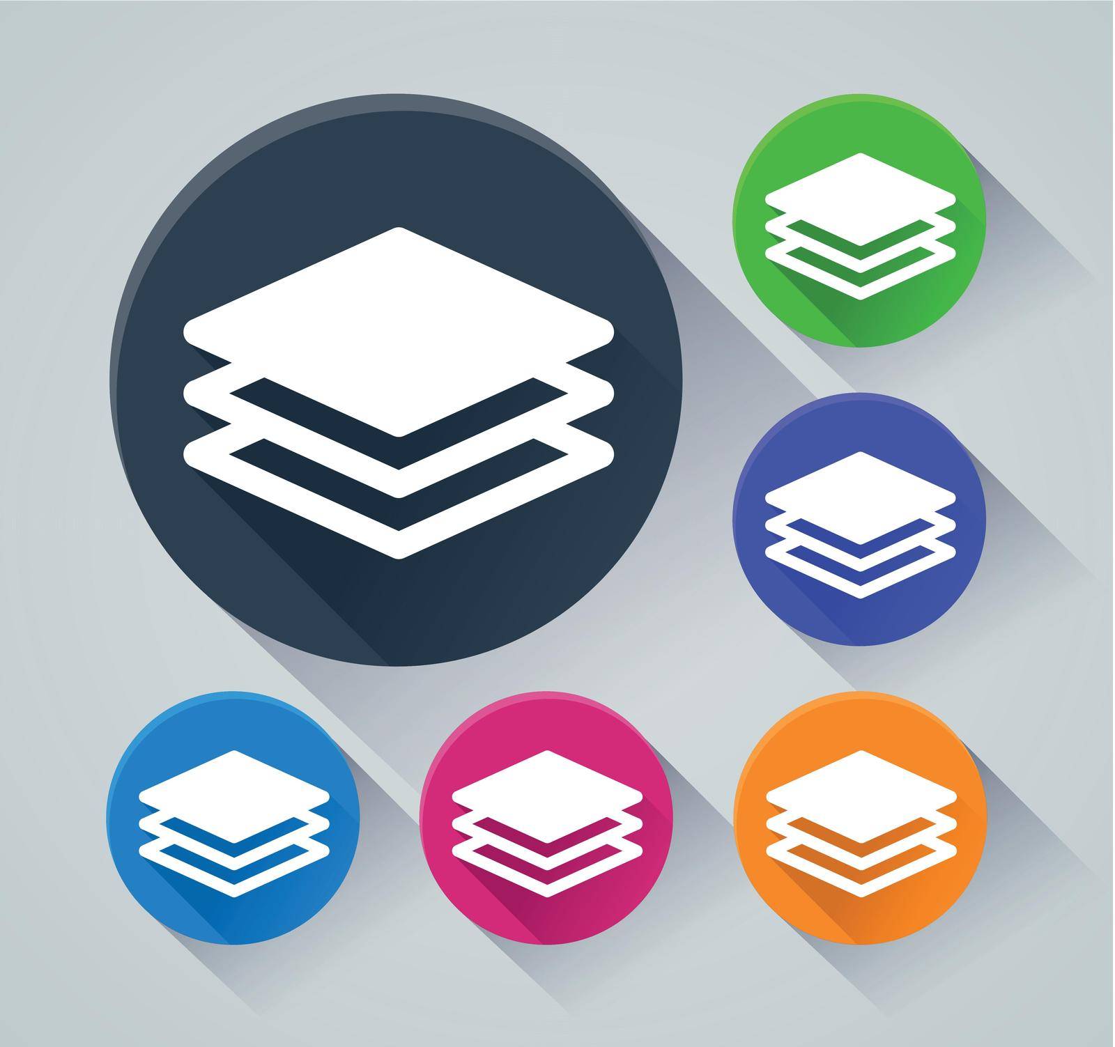 layers circle icons with shadow by Francois_Poirier