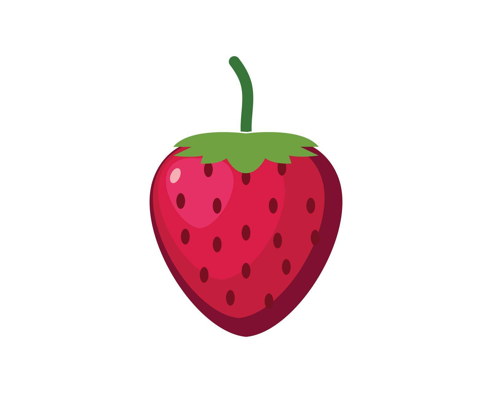 strawberry icon logo vector illustration by idan